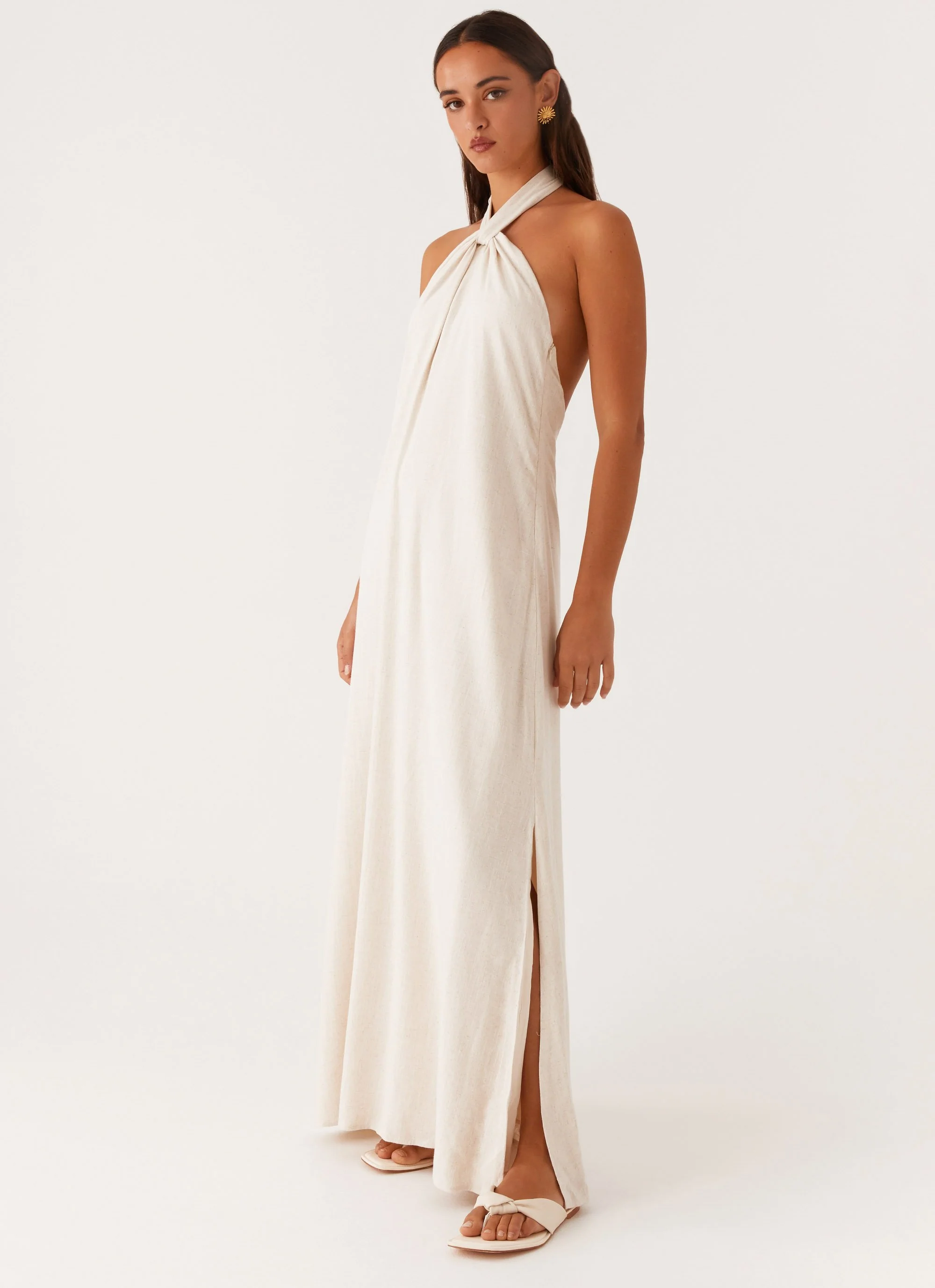 Golden Child Linen Maxi Dress - Oatmeal - Image 6