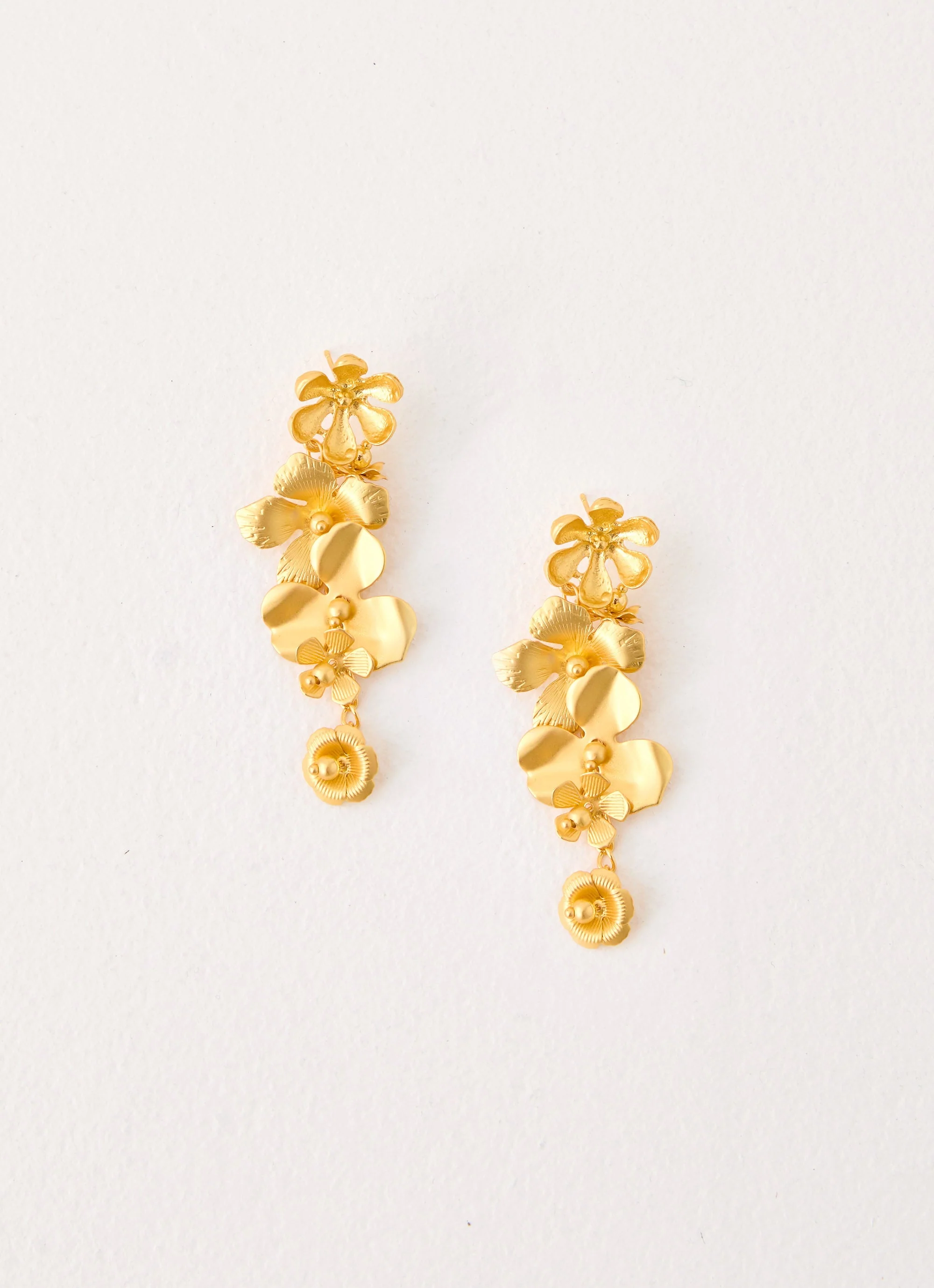 Golden Petal Earrings - Gold