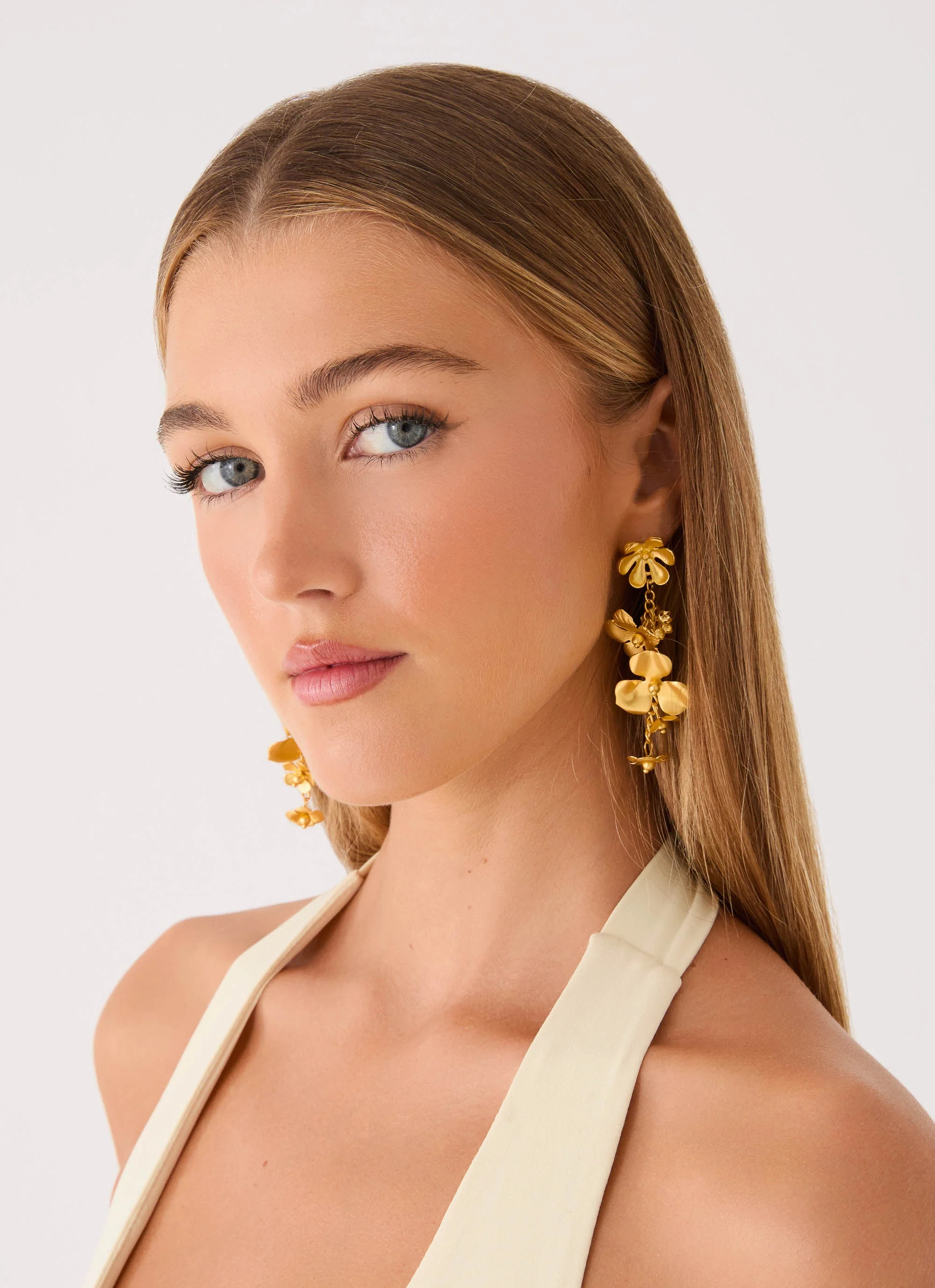 Golden Petal Earrings - Gold - Image 3