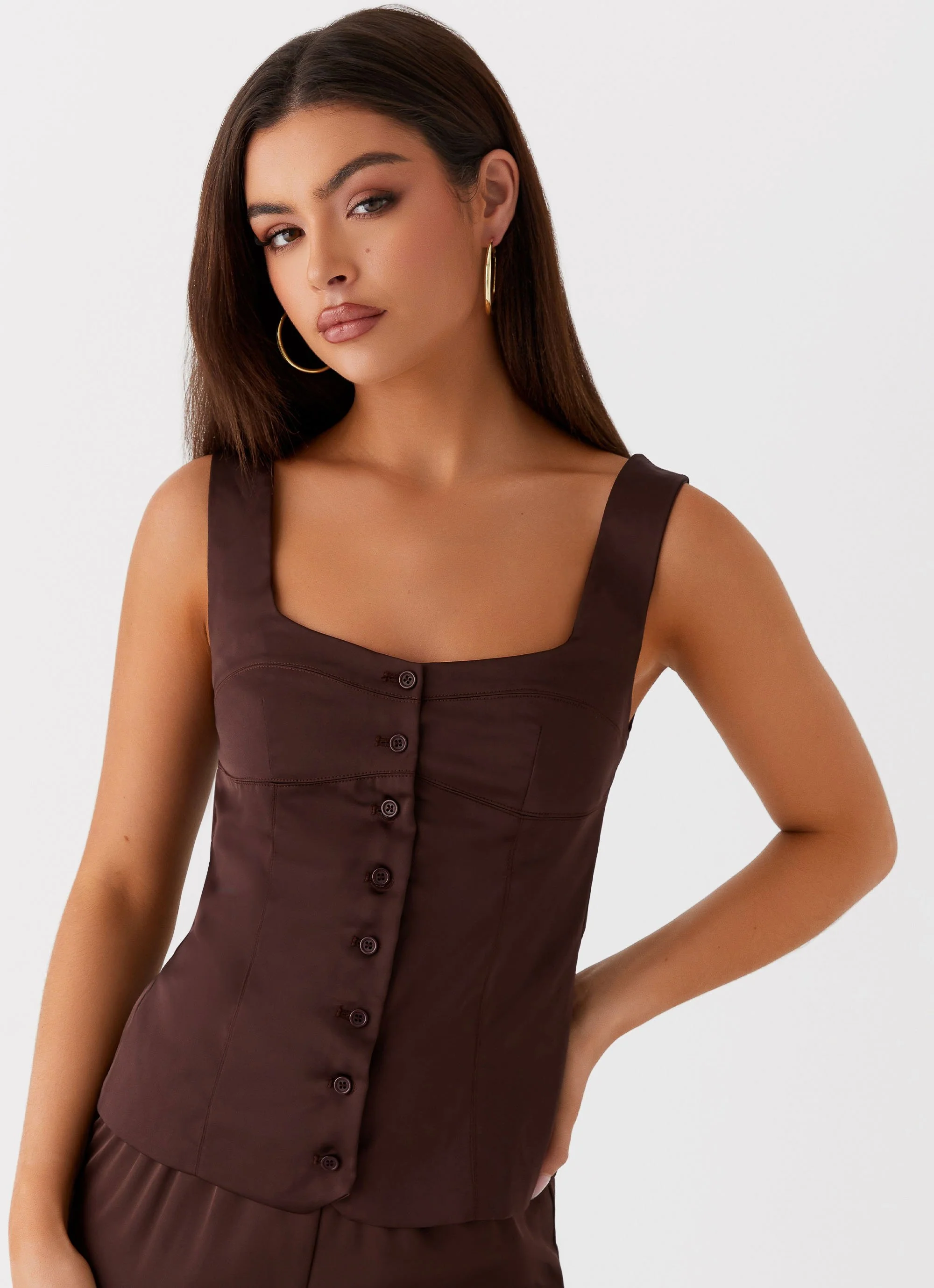 Golden Skies Bustier Panel Top - Chocolate - Image 5