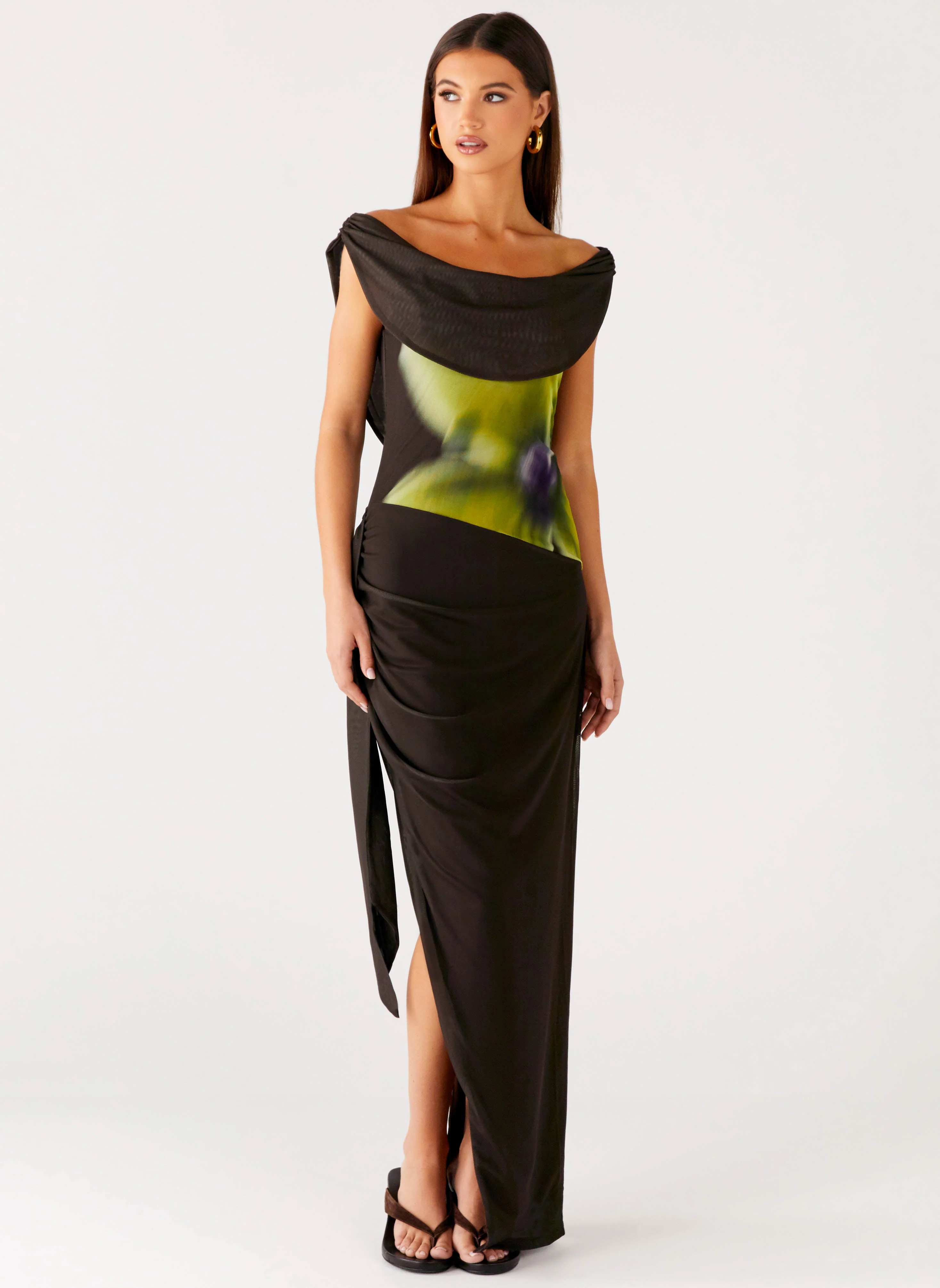 Good Fortune Maxi Dress - Lime Flower - Image 5