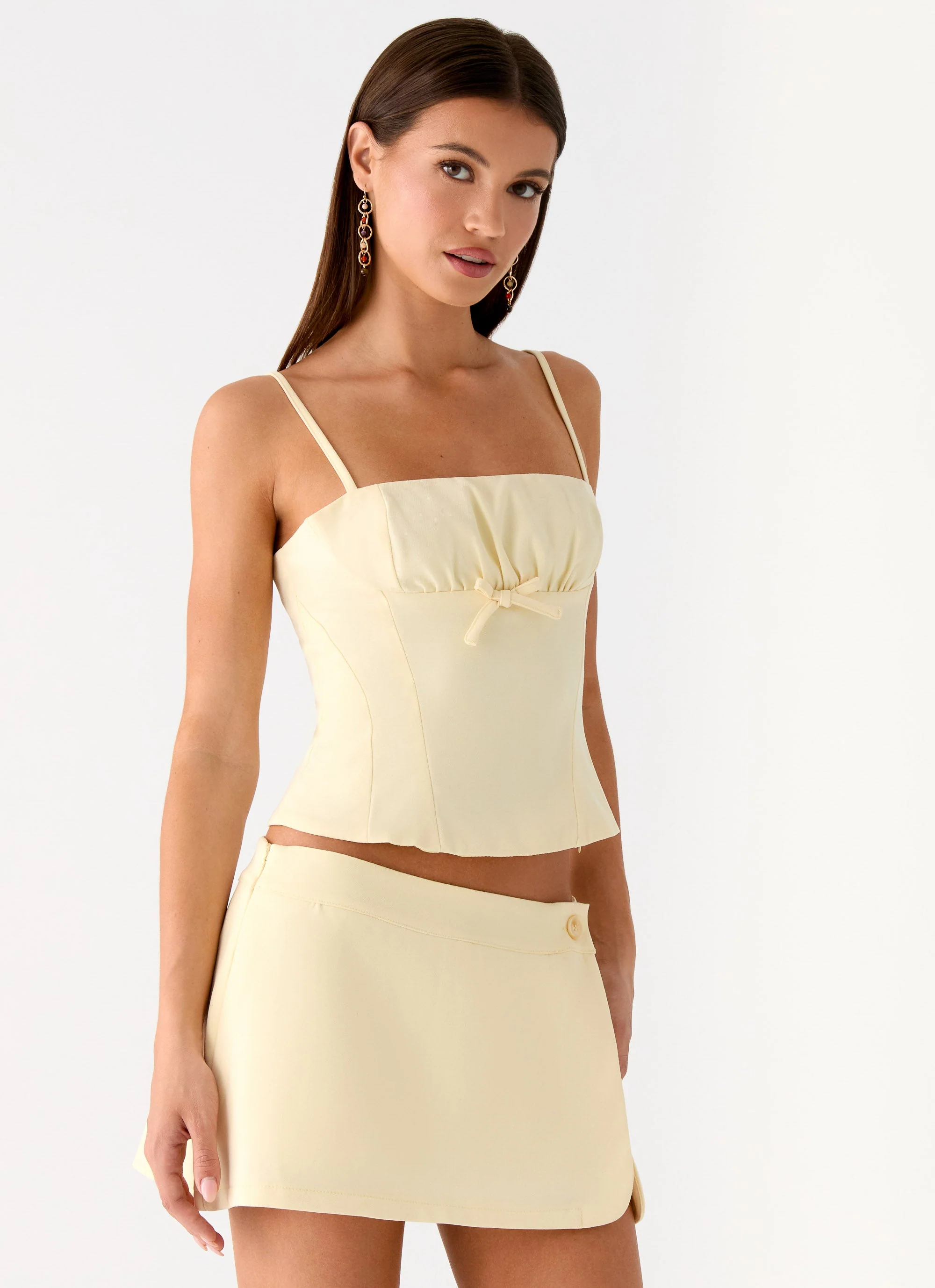 Gowon Low Rise Mini Skort - Butter Yellow - Image 9