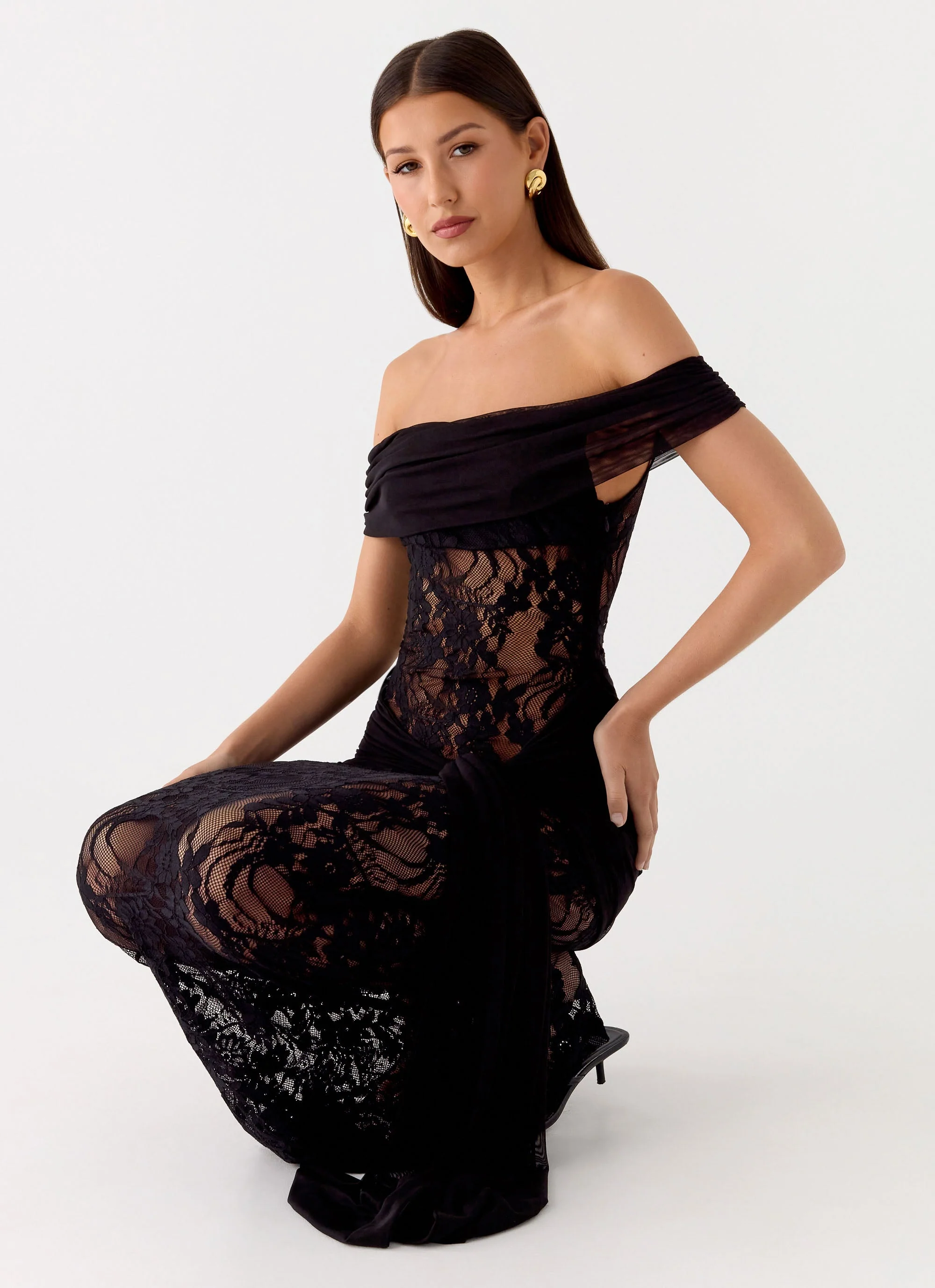 Gracie Twist Maxi Dress - Black - Image 6