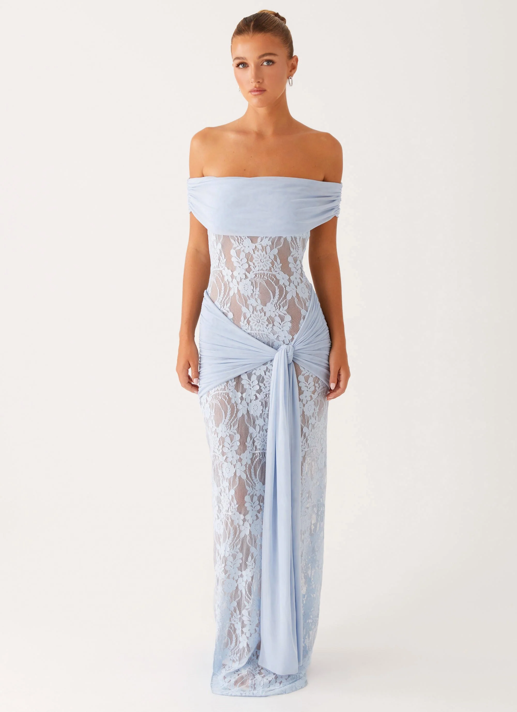Gracie Twist Maxi Dress - Blue - Image 2