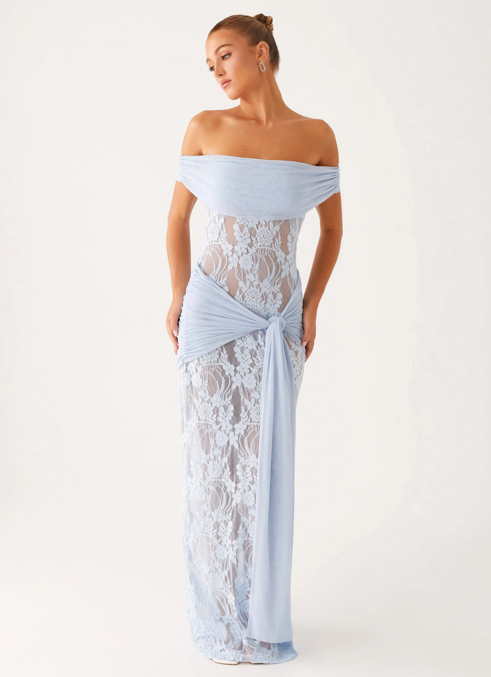 Gracie Twist Maxi Dress - Blue - Image 4