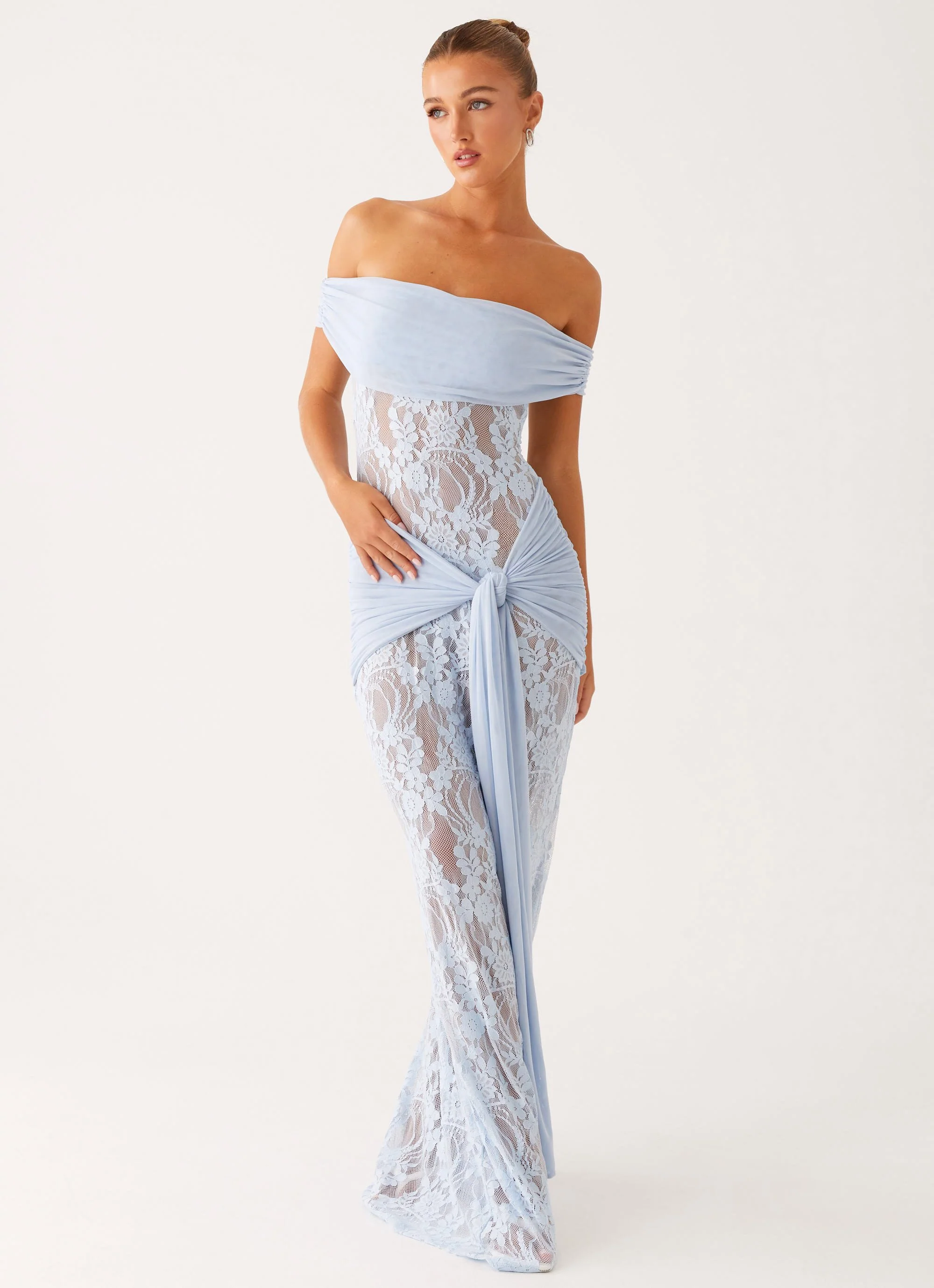 Gracie Twist Maxi Dress - Blue - Image 6