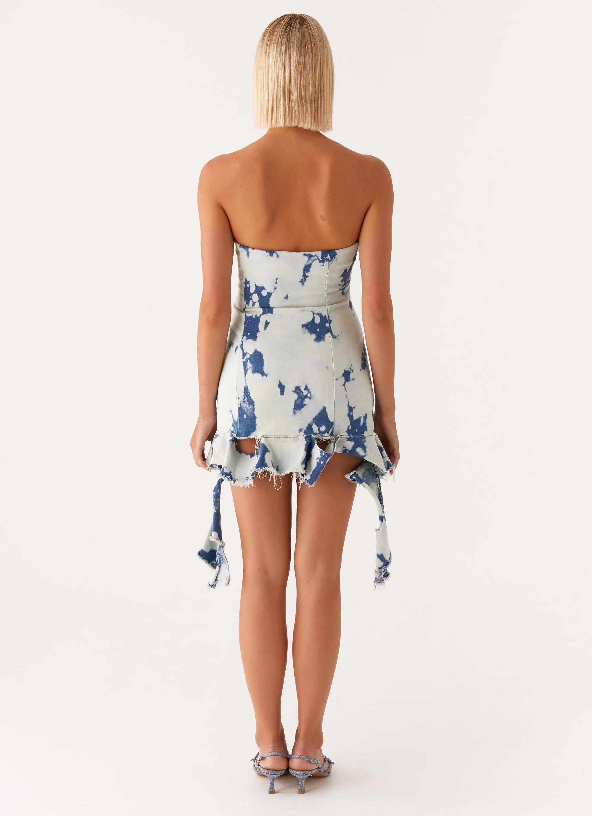 Hard To Handle Mini Dress - Acid Denim Wash - Image 4