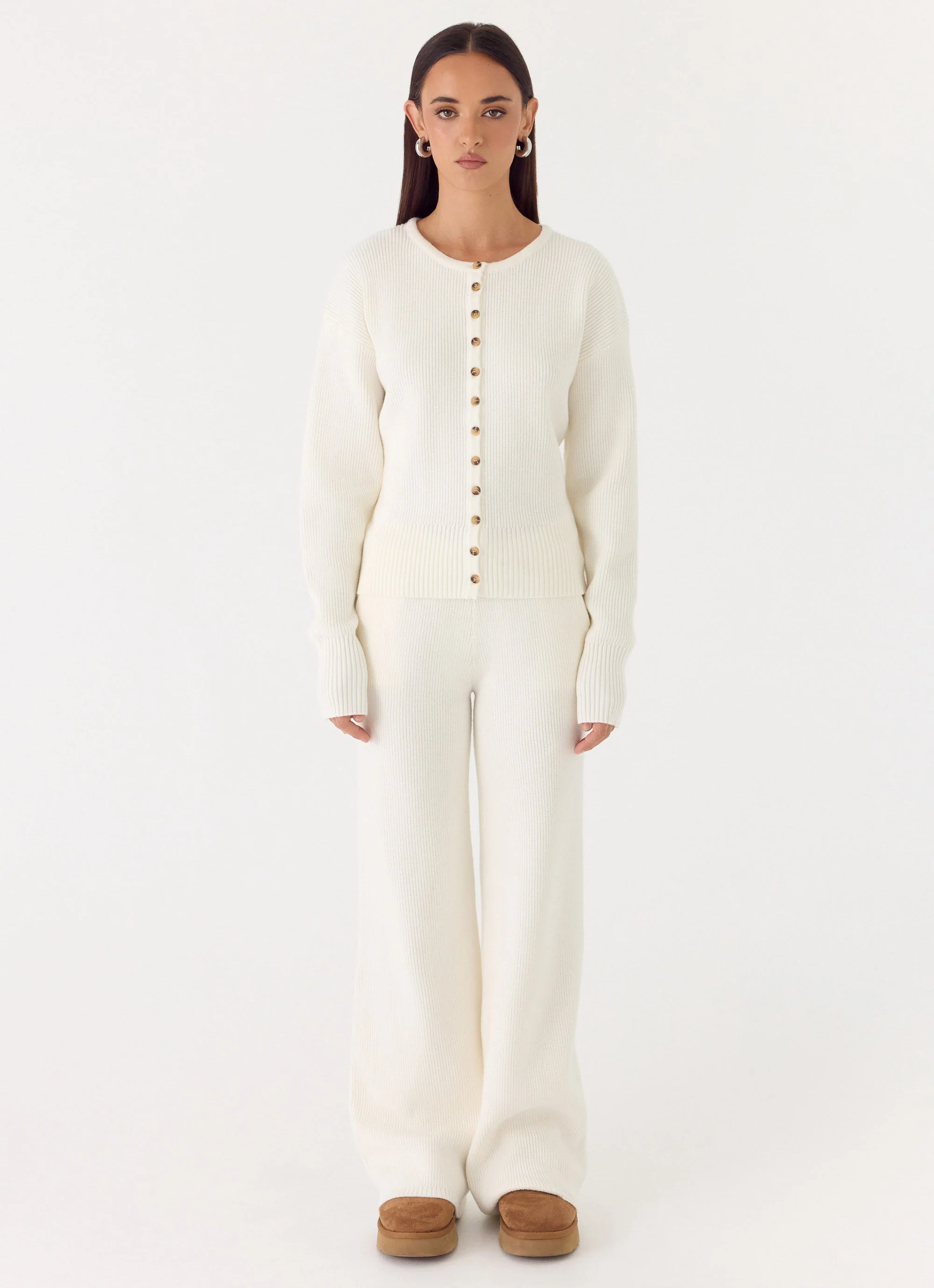 Harrison Low Rise Knit Pants - Ivory - Image 2