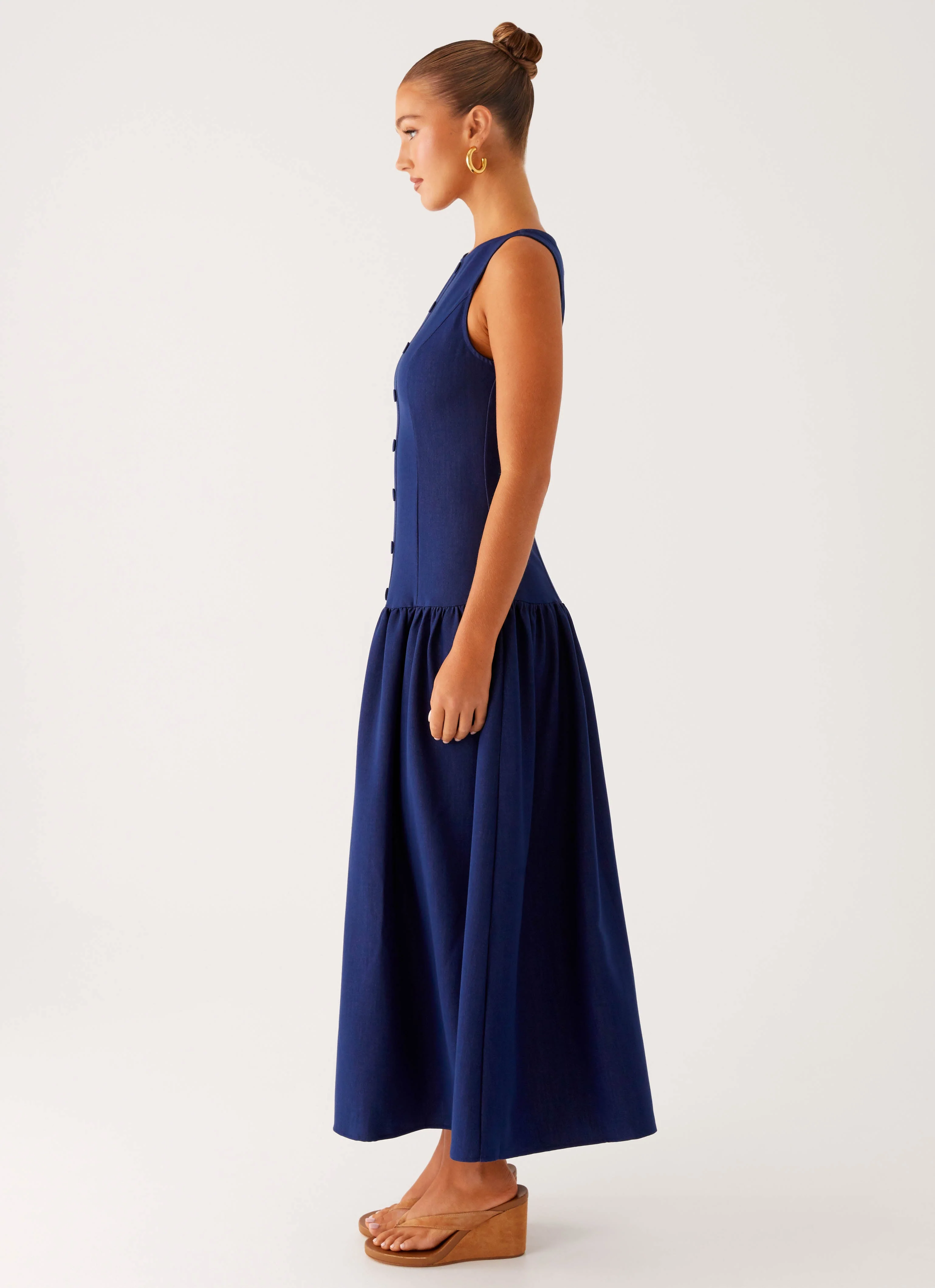 Hayes Denim Midi Dress - Indigo - Image 3