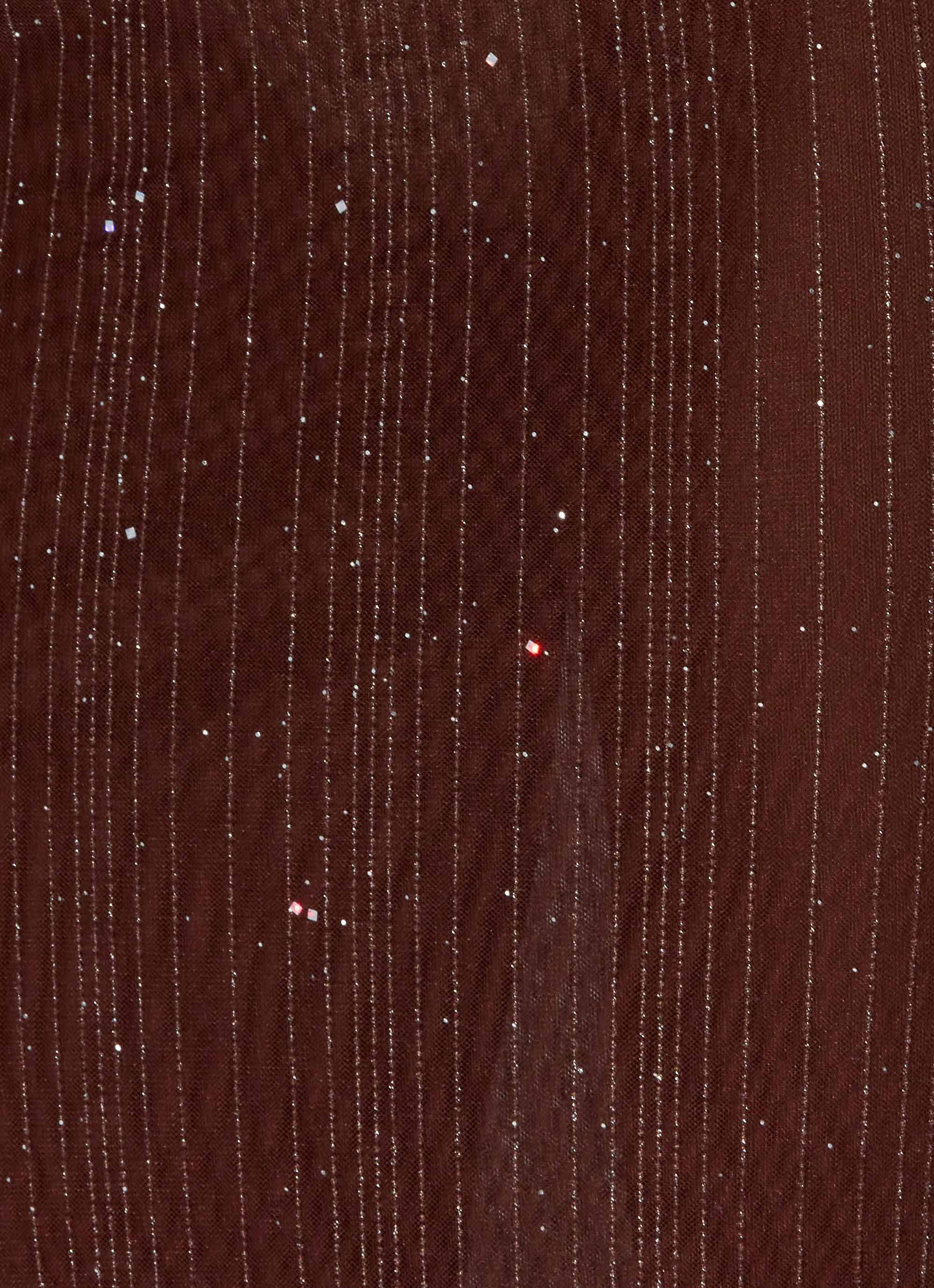 Haylan Sparkle Mesh Maxi Dress - Chocolate - Image 8