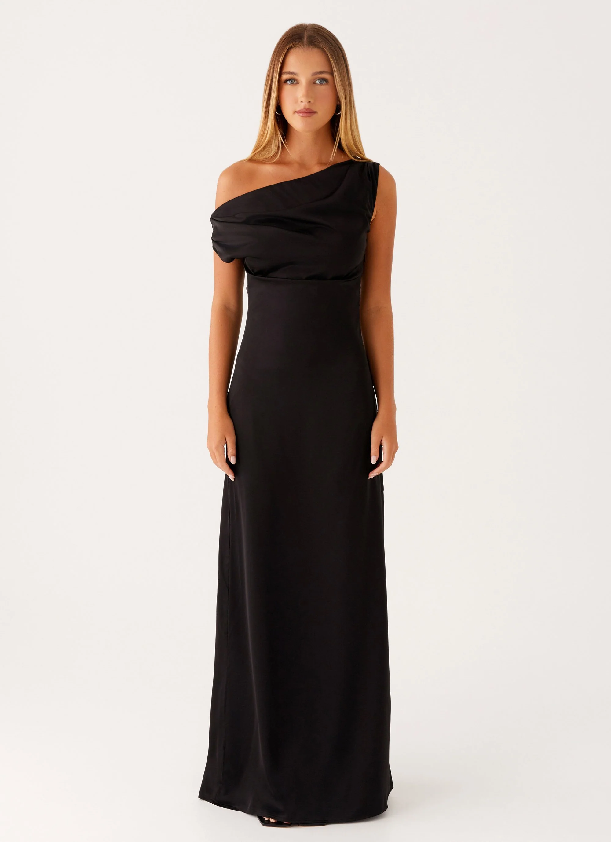 Heart Of Glass Satin Maxi Dress - Black - Image 2