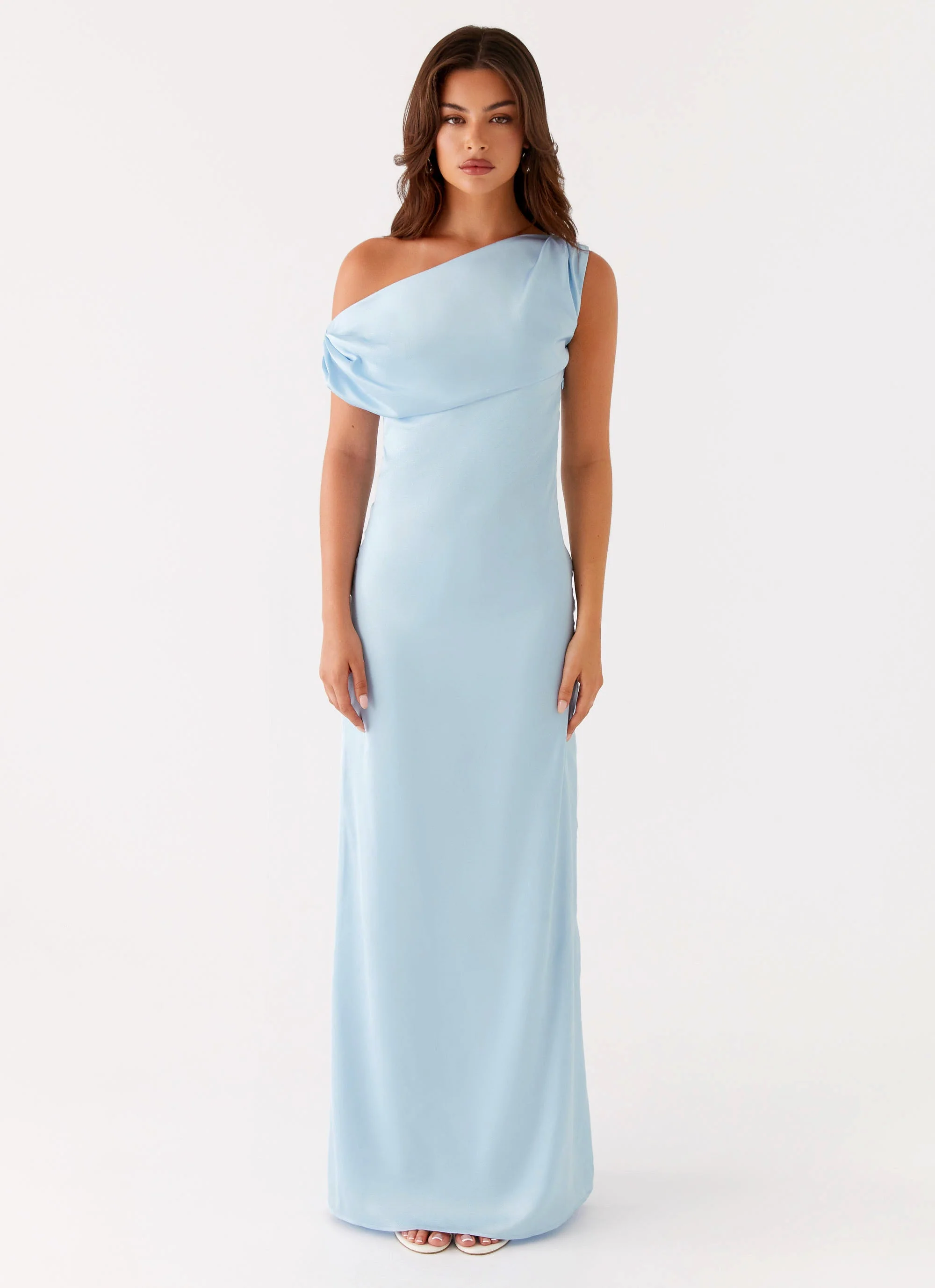 Heart Of Glass Satin Maxi Dress - Blue - Image 4