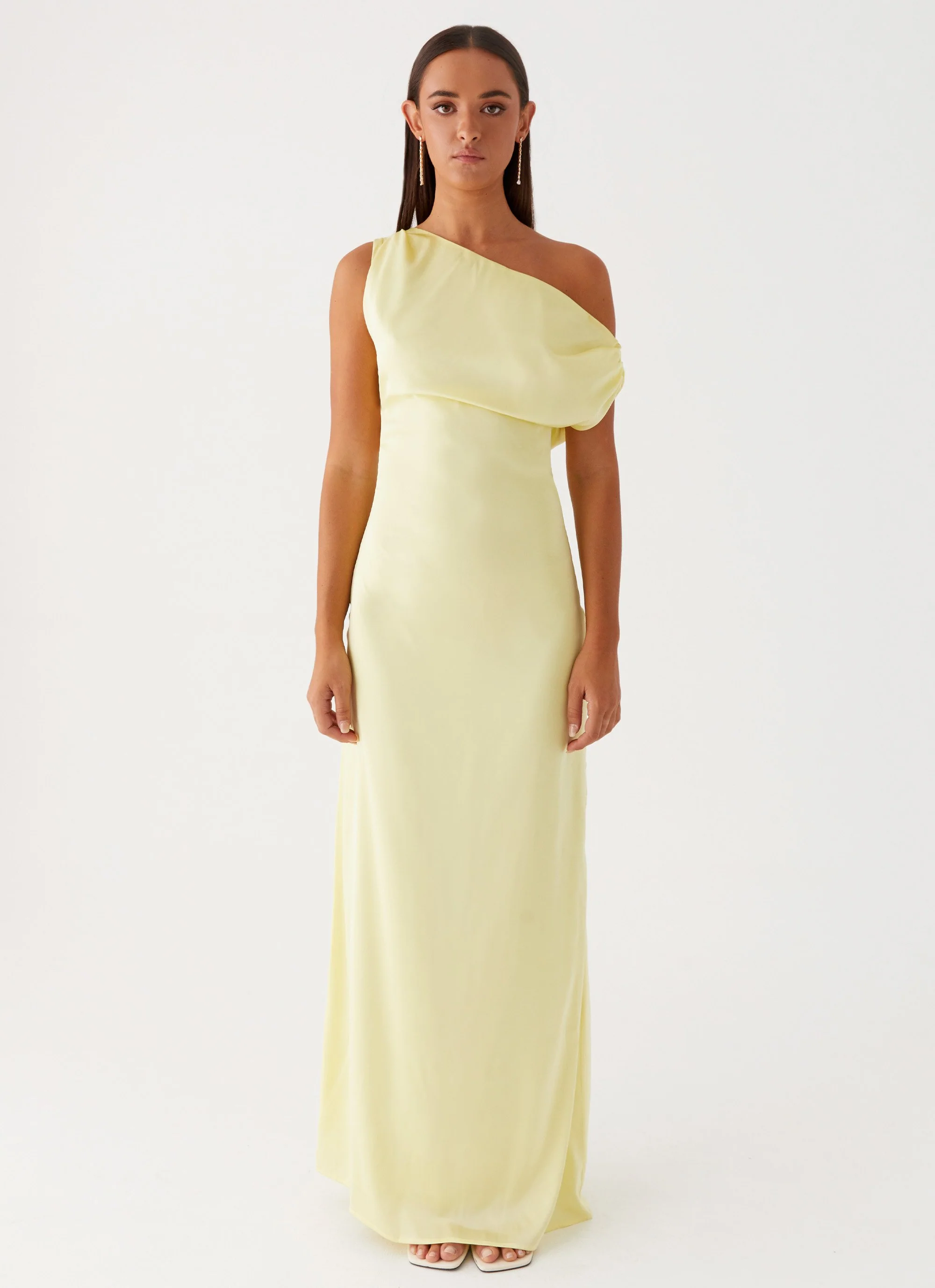 Heart Of Glass Satin Maxi Dress - Yellow - Image 2