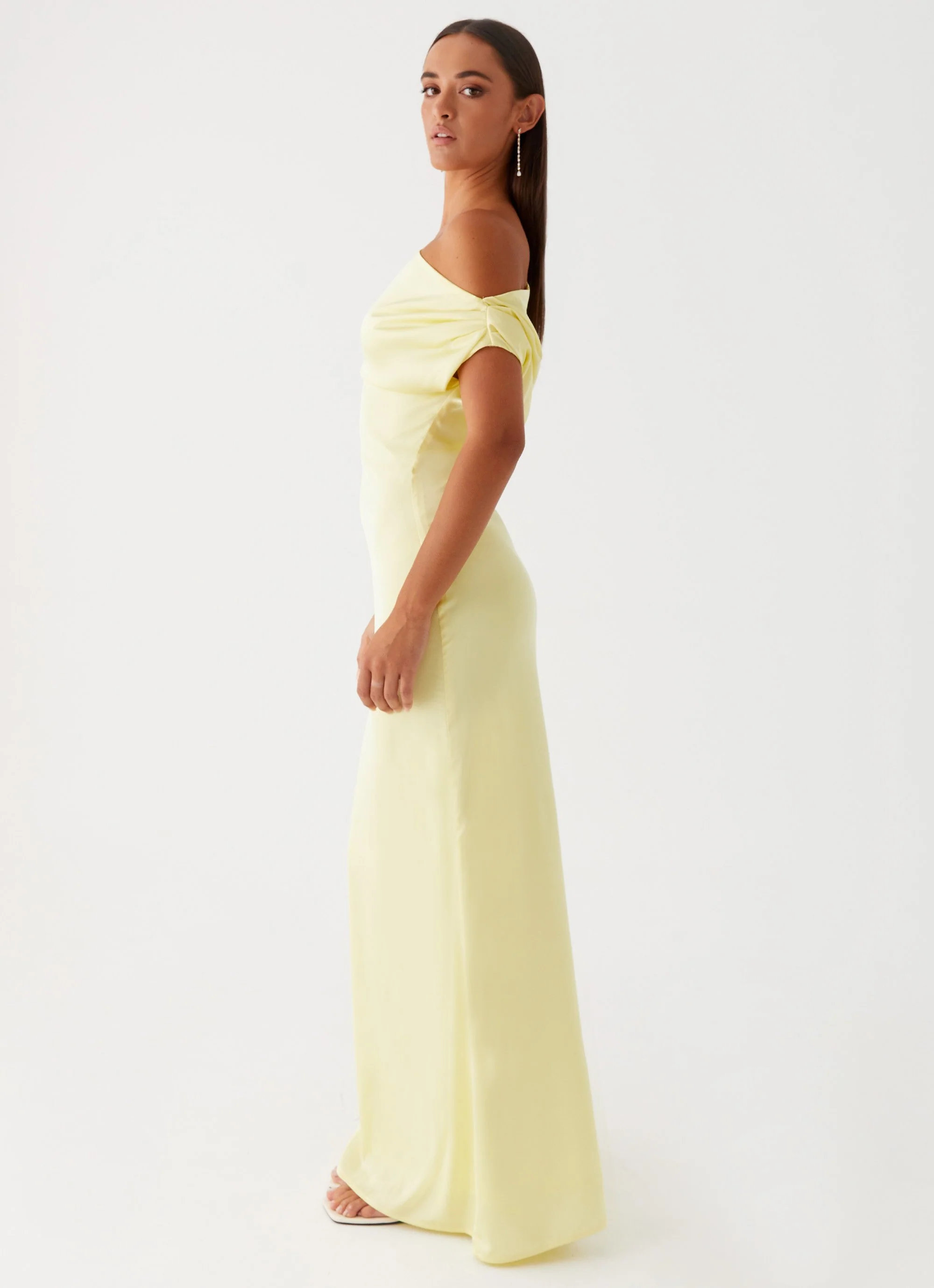 Heart Of Glass Satin Maxi Dress - Yellow - Image 3