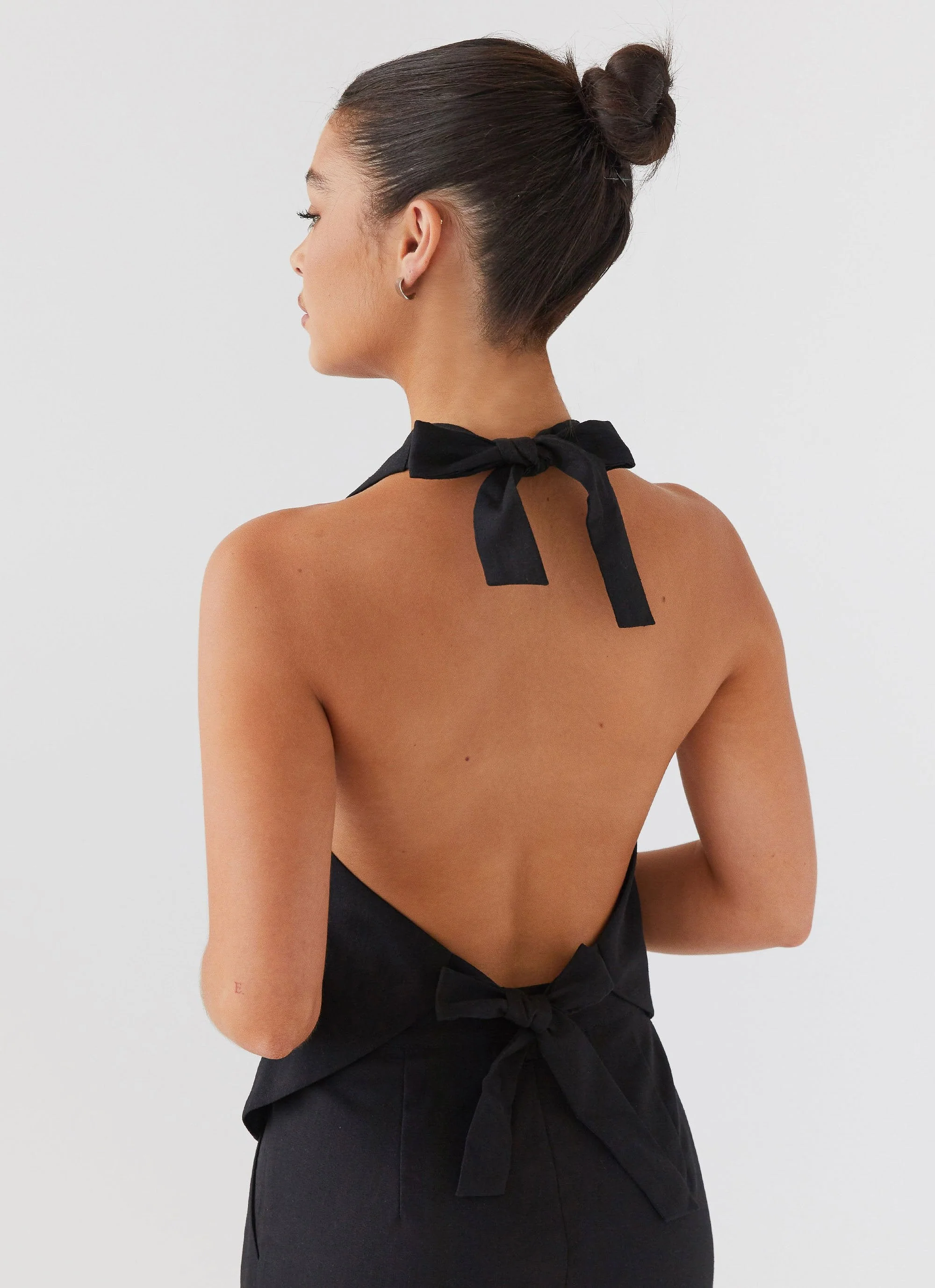 Heatwave Linen Apron Top - Black - Image 2