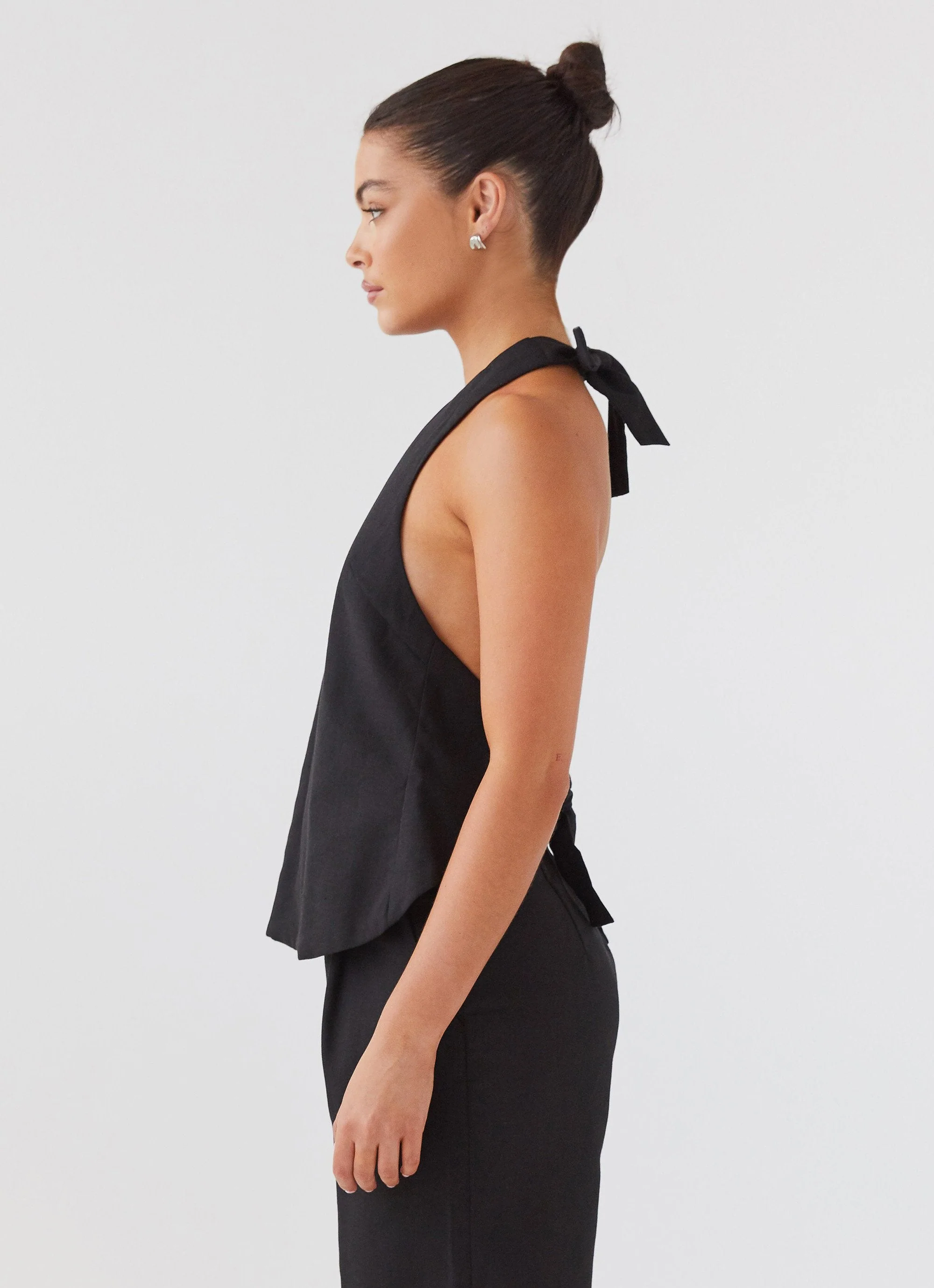 Heatwave Linen Apron Top - Black - Image 4