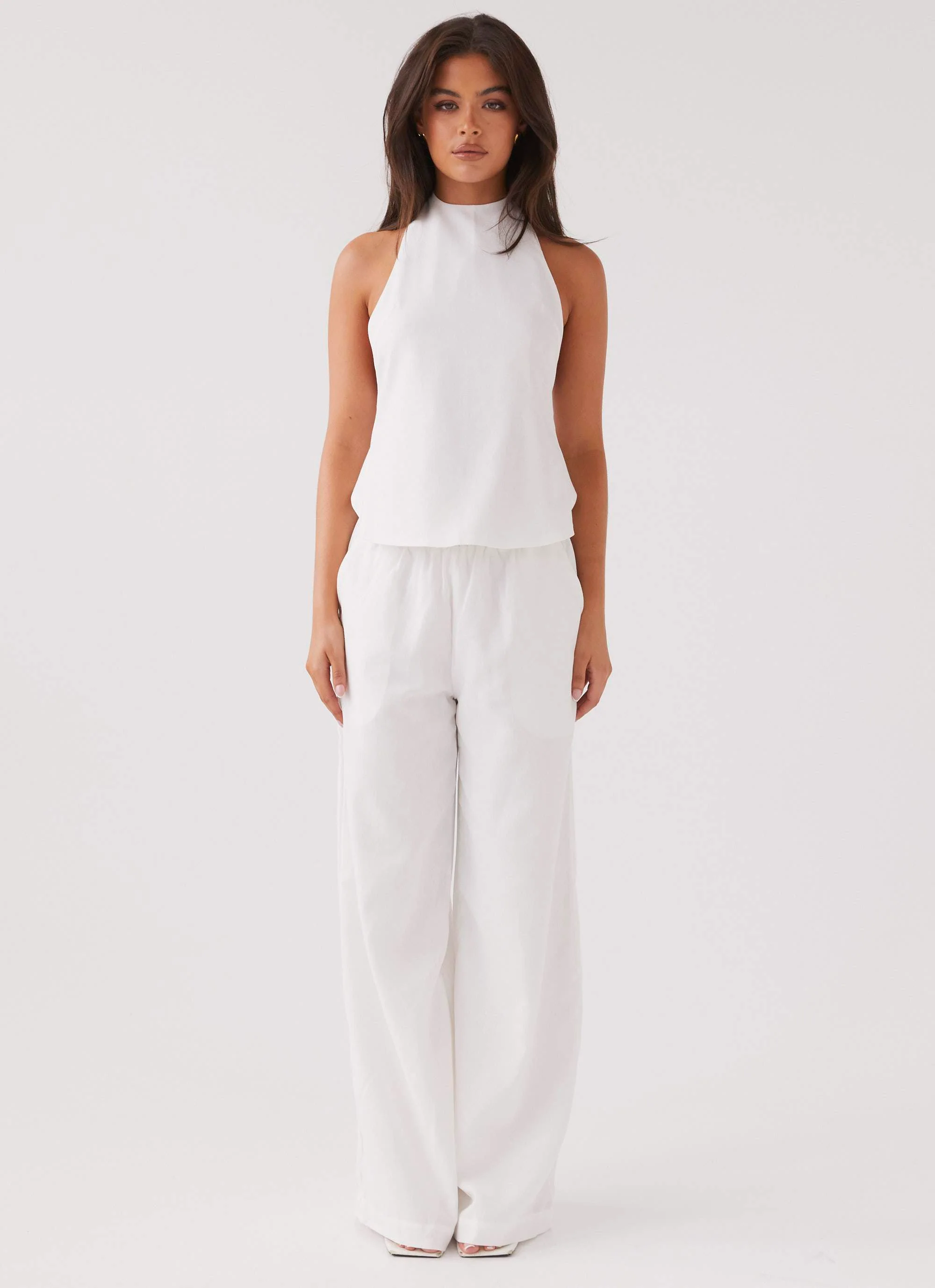 Heatwave Linen Apron Top - White - Image 2