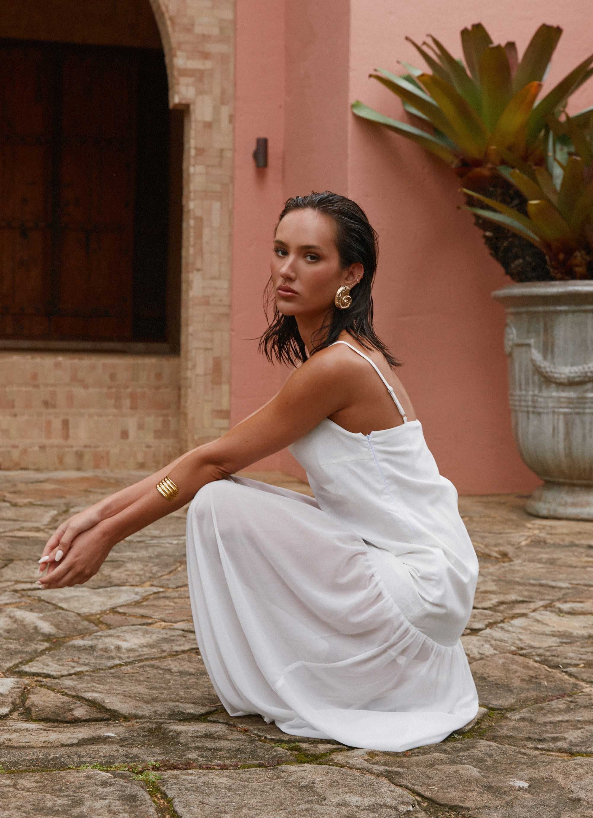 Heavenly Linen Maxi Dress - White - Image 2
