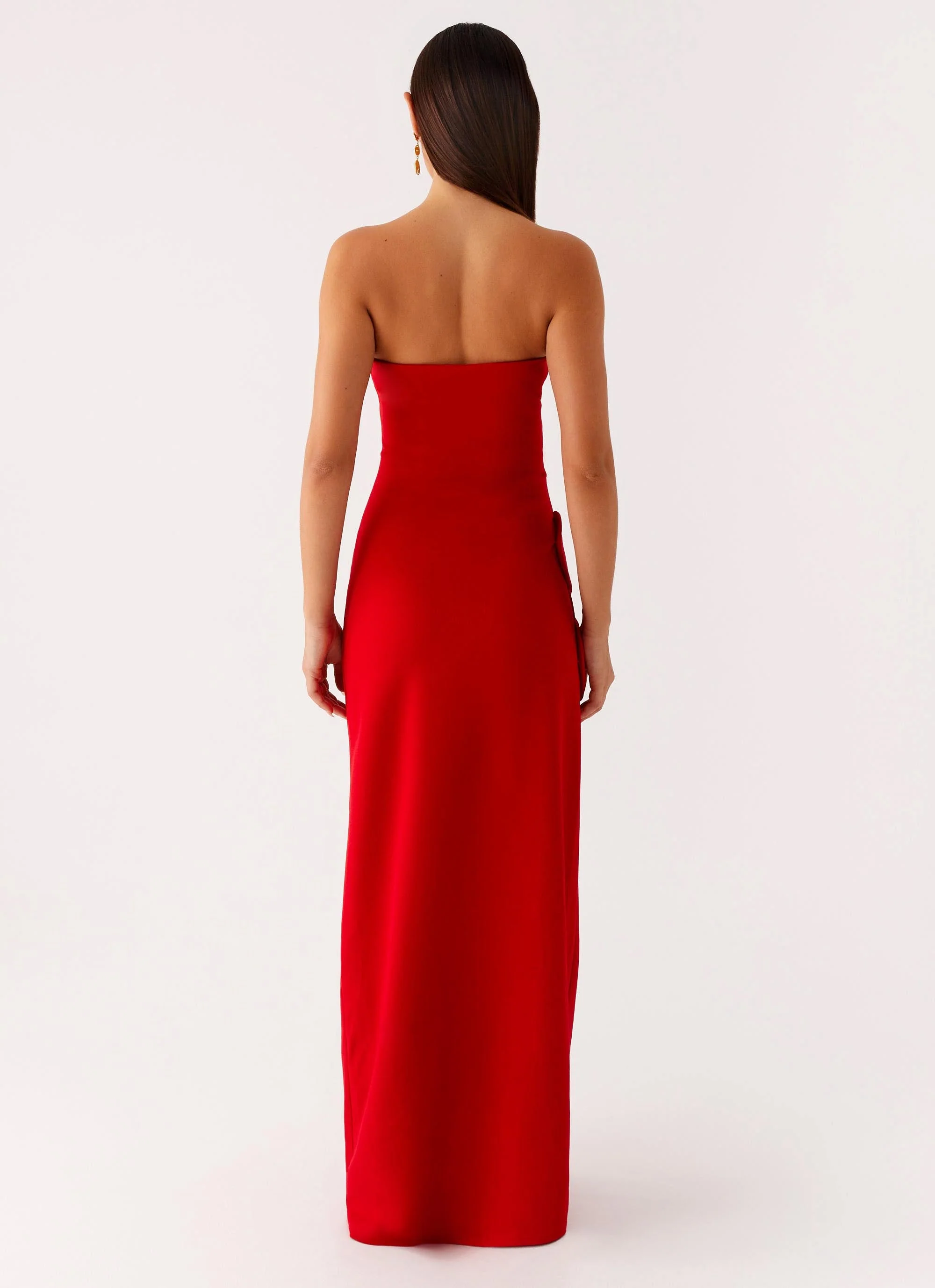 Hilton Strapless Maxi Dress - Red - Image 5