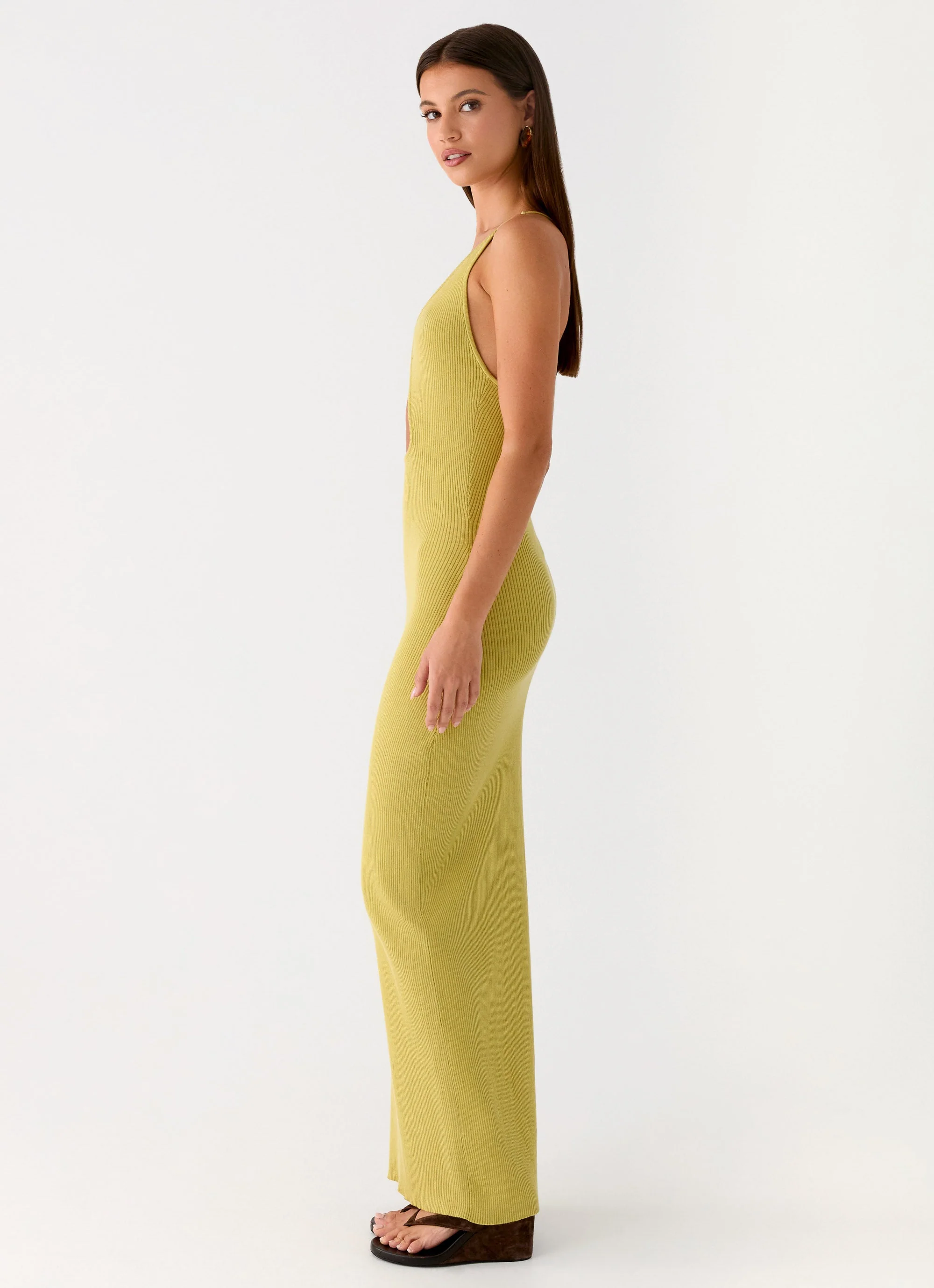 Hold On Tight Knit Maxi Dress - Olive - Image 2