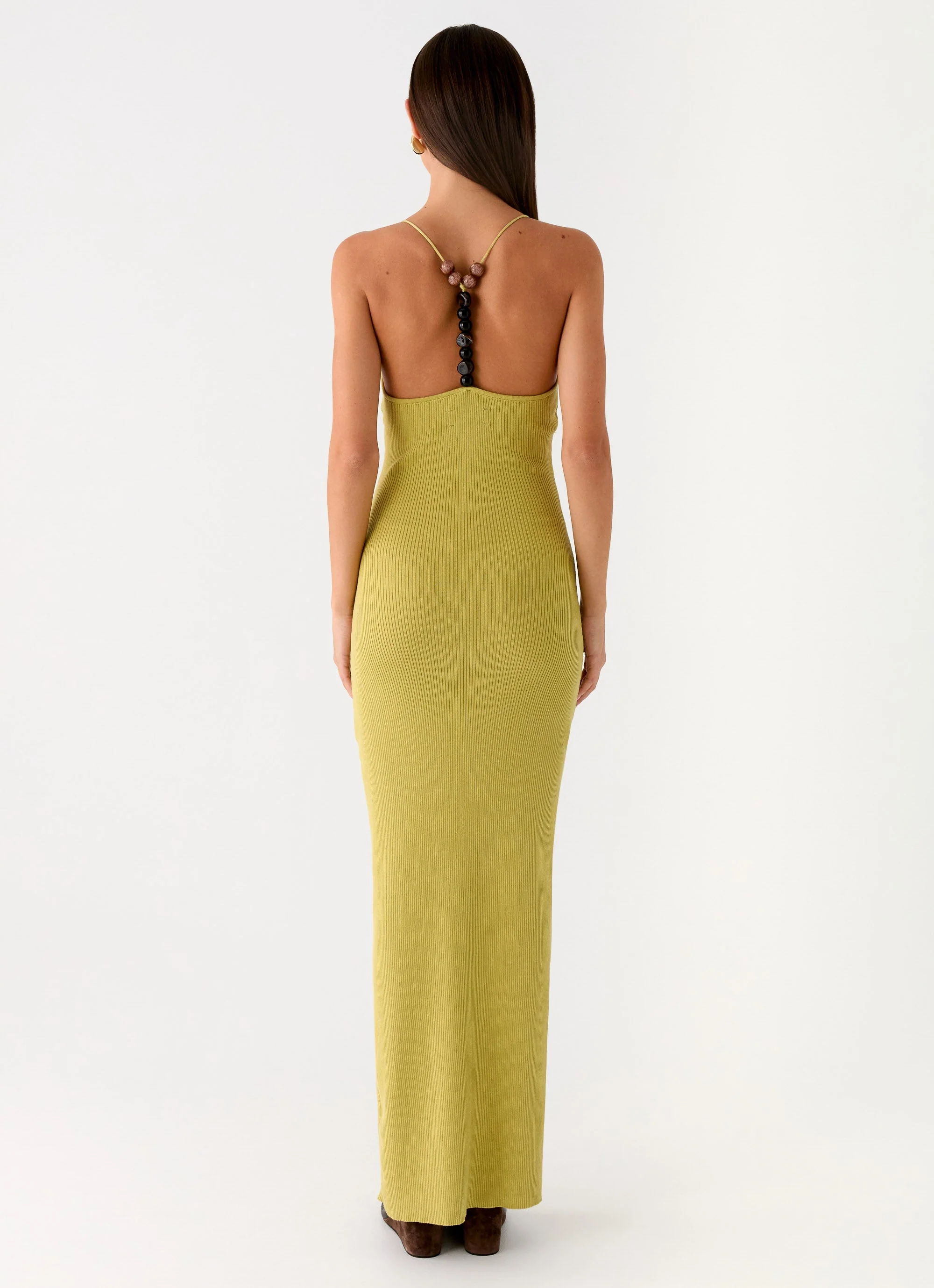 Hold On Tight Knit Maxi Dress - Olive - Image 3