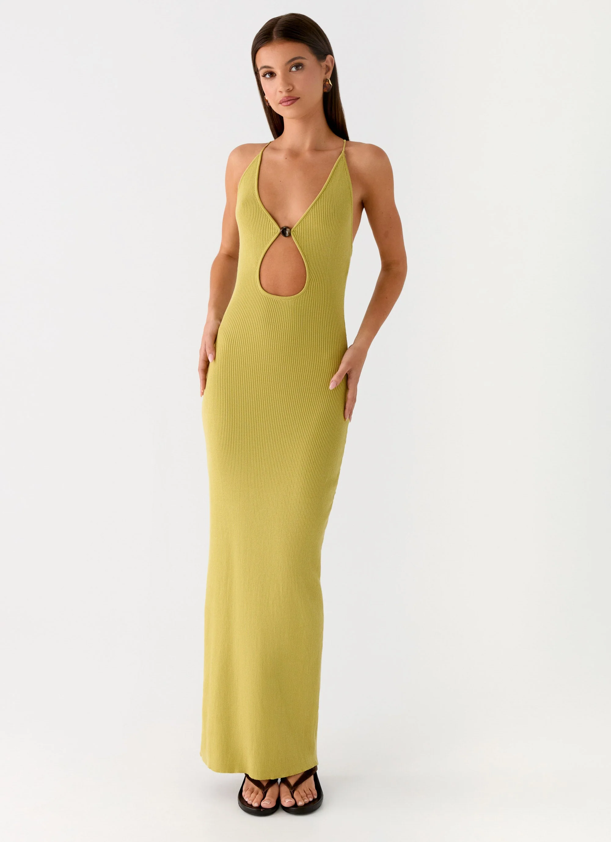 Hold On Tight Knit Maxi Dress - Olive - Image 4