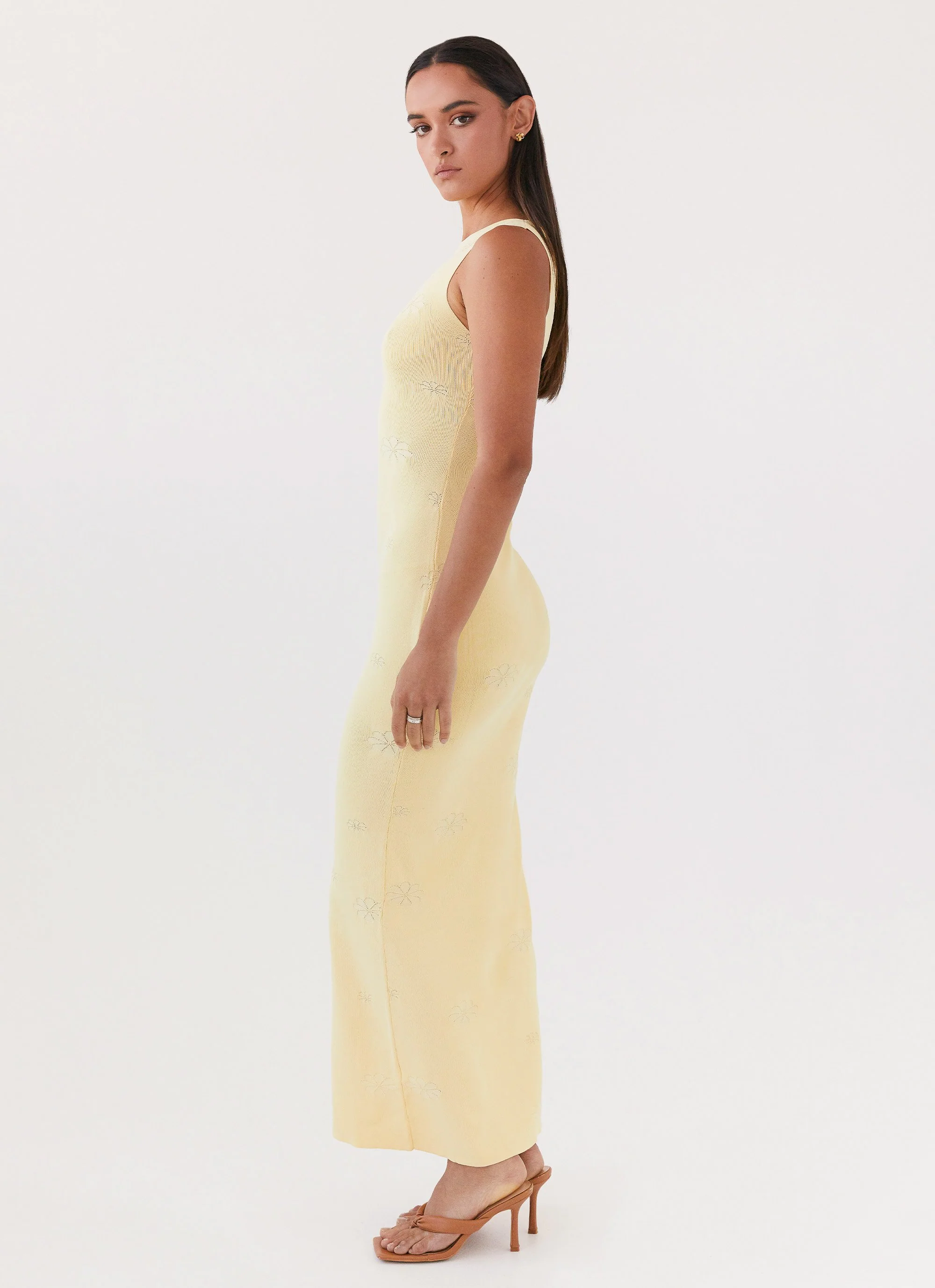 Holly Knit Maxi Dress - Yellow - Image 3