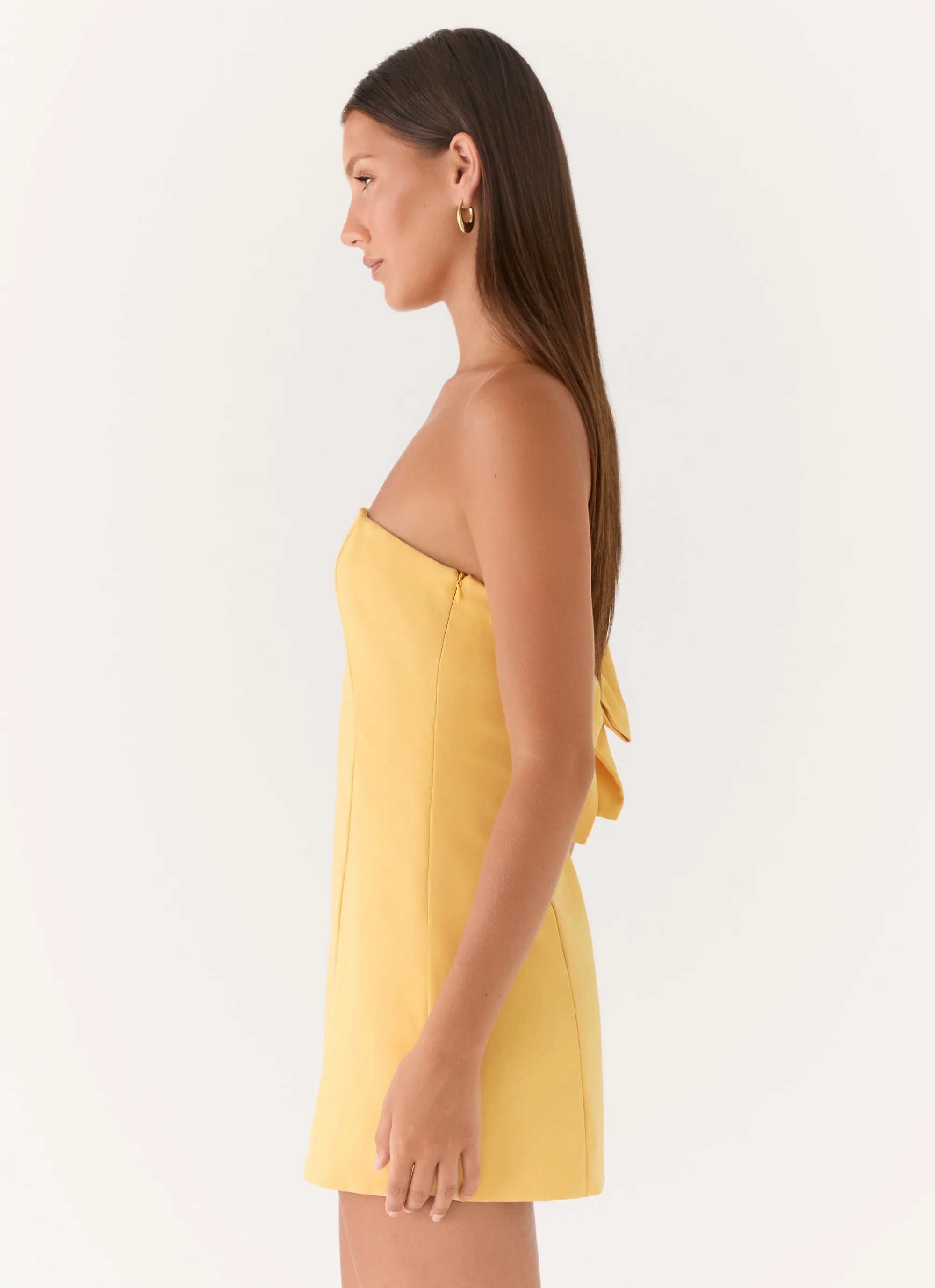 Honey Bow Mini Dress - Yellow - Image 2