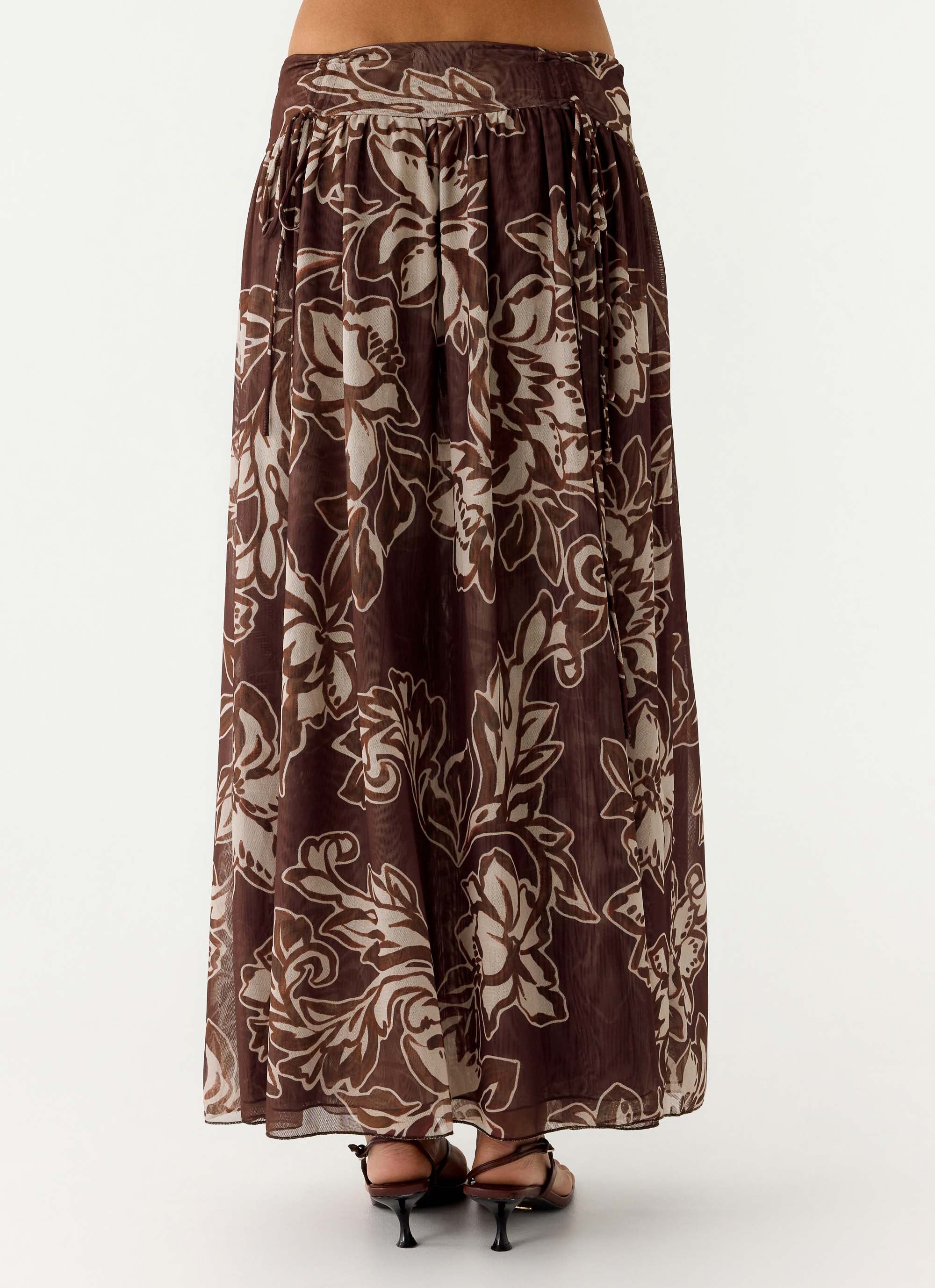 Hot Like Me Maxi Skirt - Espresso Meadow - Image 3