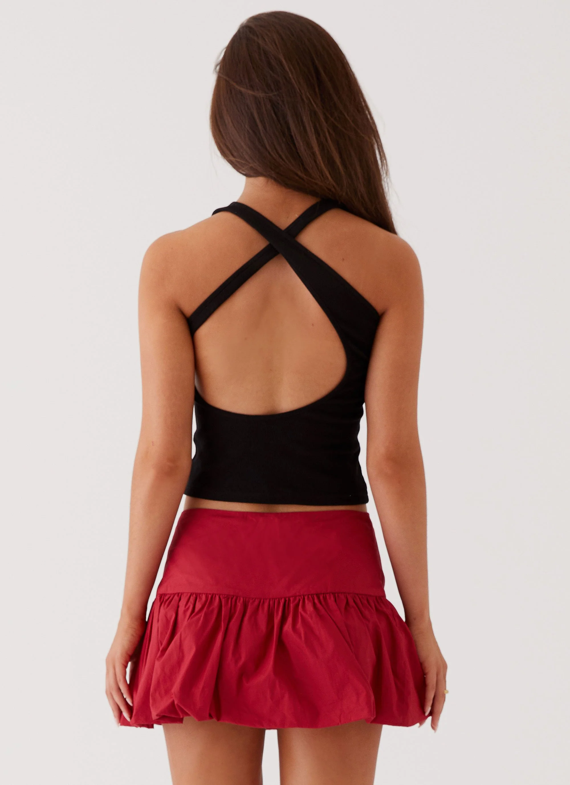 Hotel California Low Rise Mini Skirt - Red - Image 4