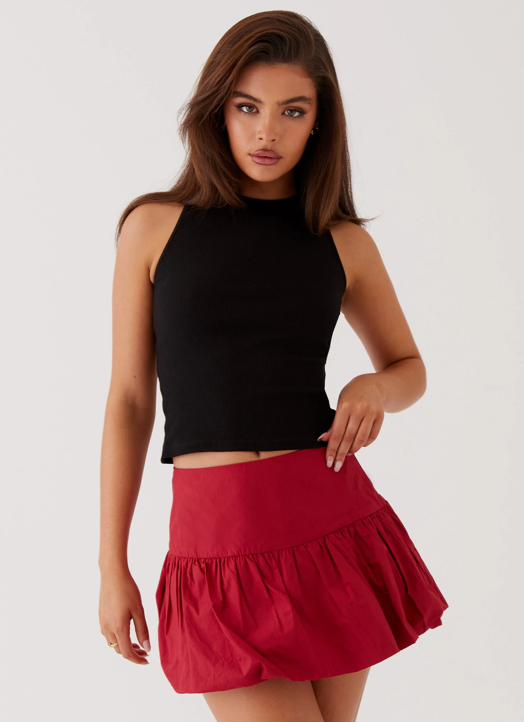 Hotel California Low Rise Mini Skirt - Red - Image 6