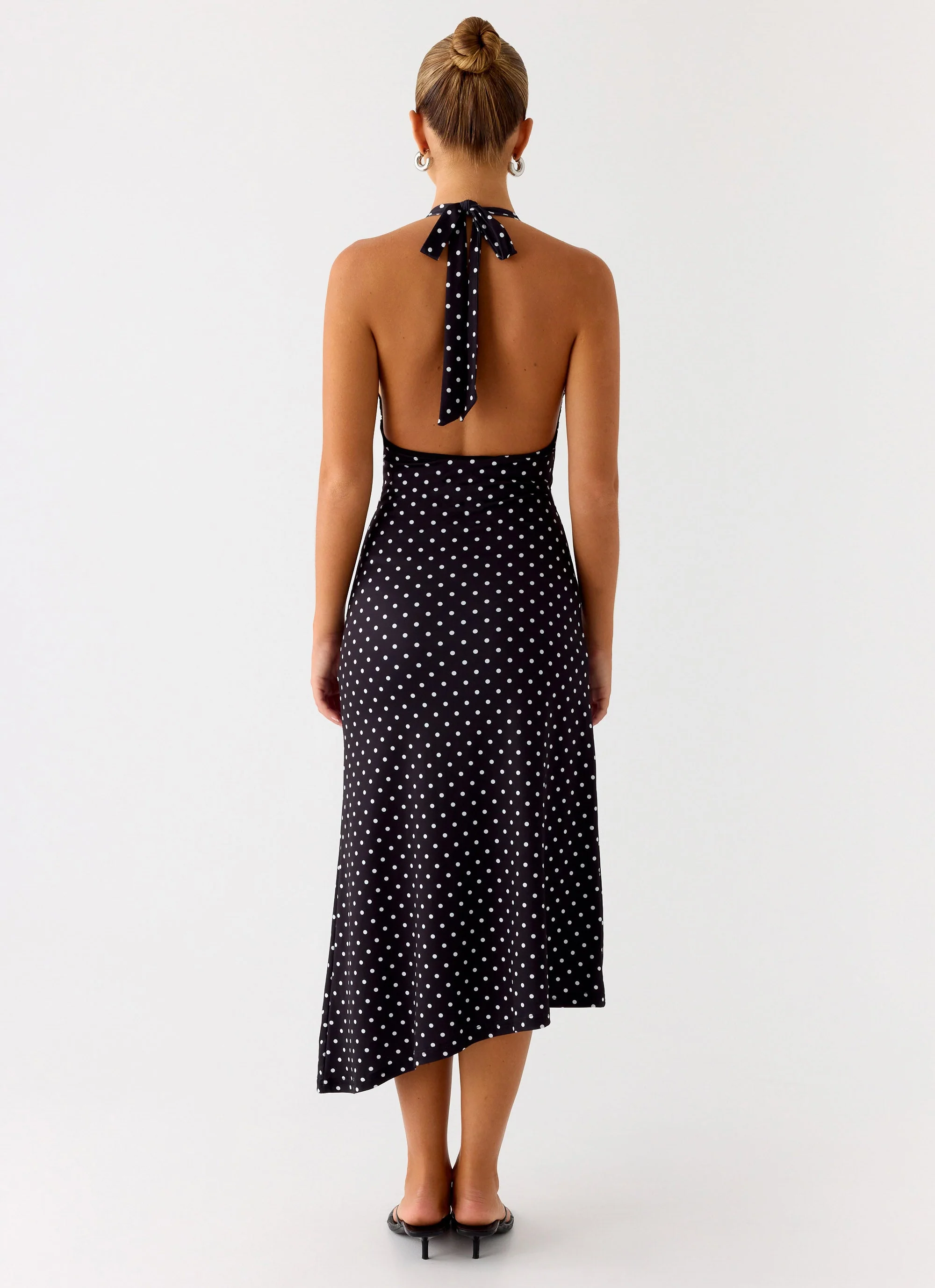 Illuminate Halter Midi Dress - Black Polkadot - Image 5