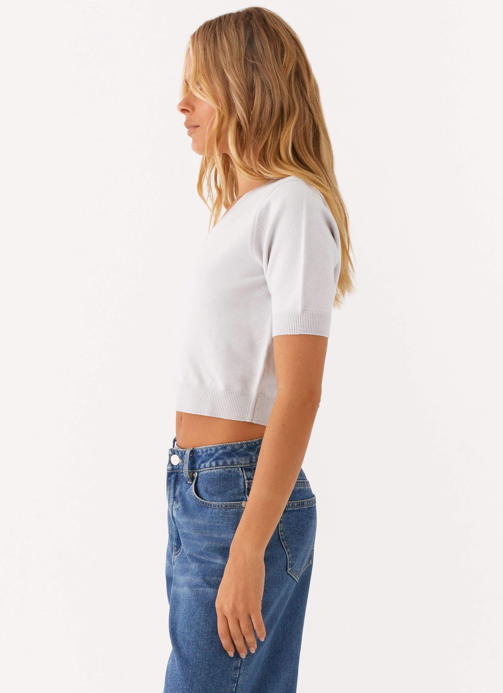 In The Beginning Short Sleeve Top - Grey - Image 3