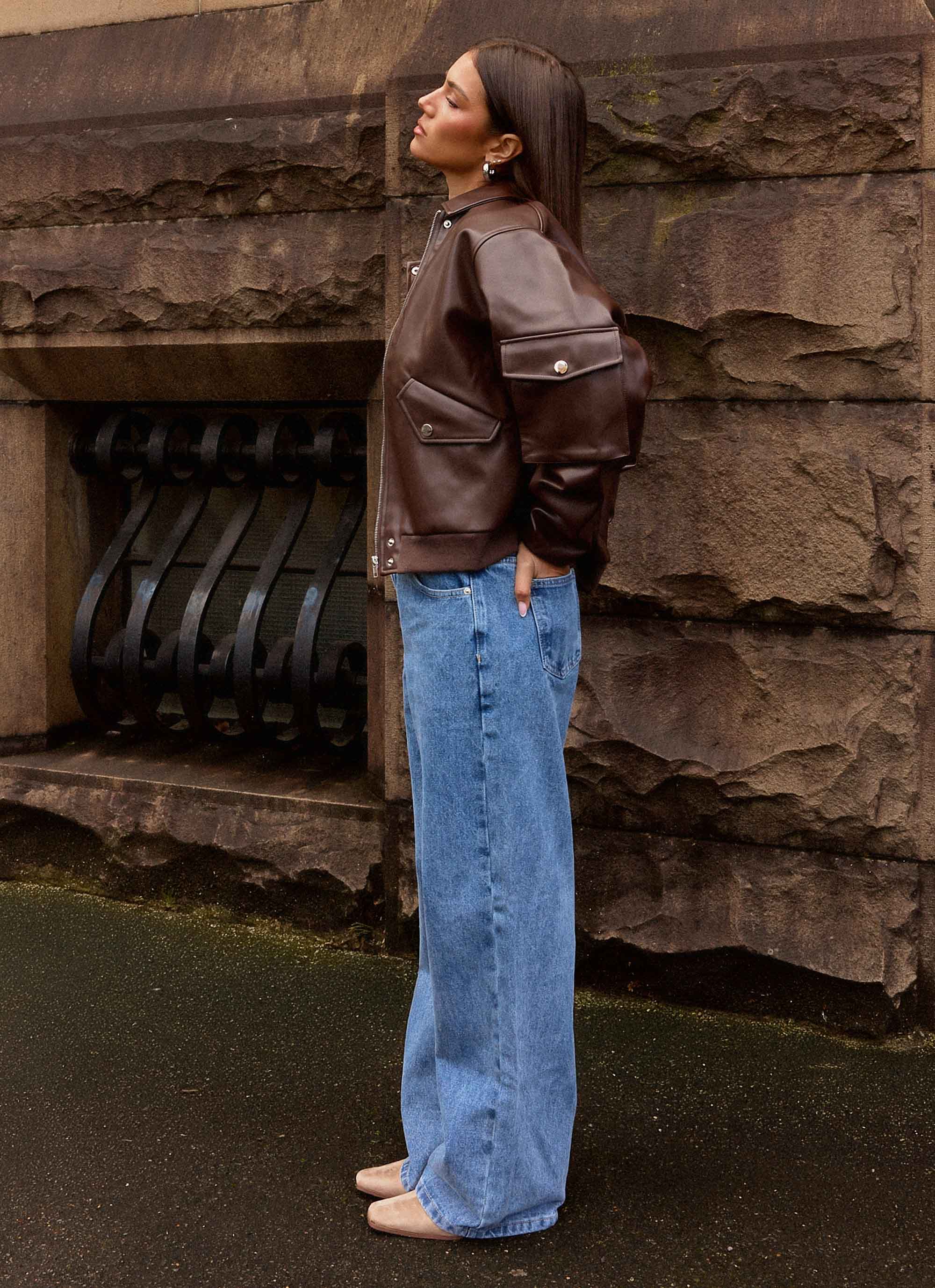 Indara Bomber Jacket - Chocolate - Image 3