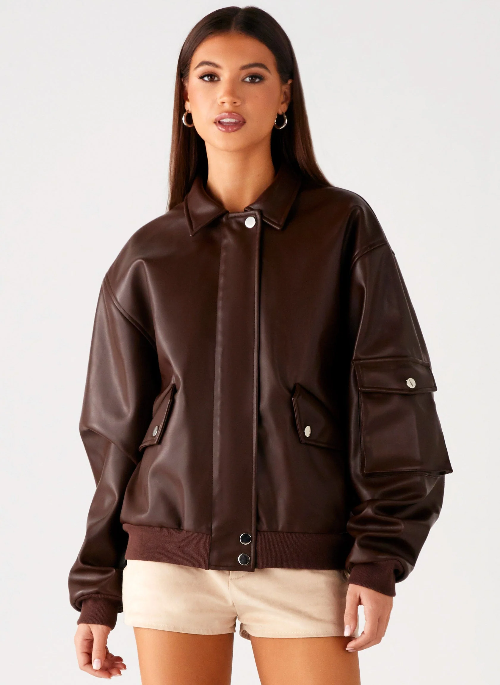 Indara Bomber Jacket - Chocolate - Image 9
