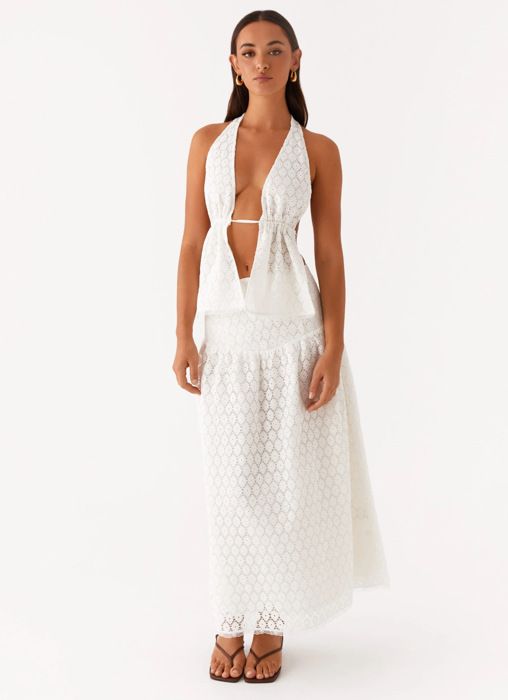 Indiana Halter Tie Top - White - Image 5