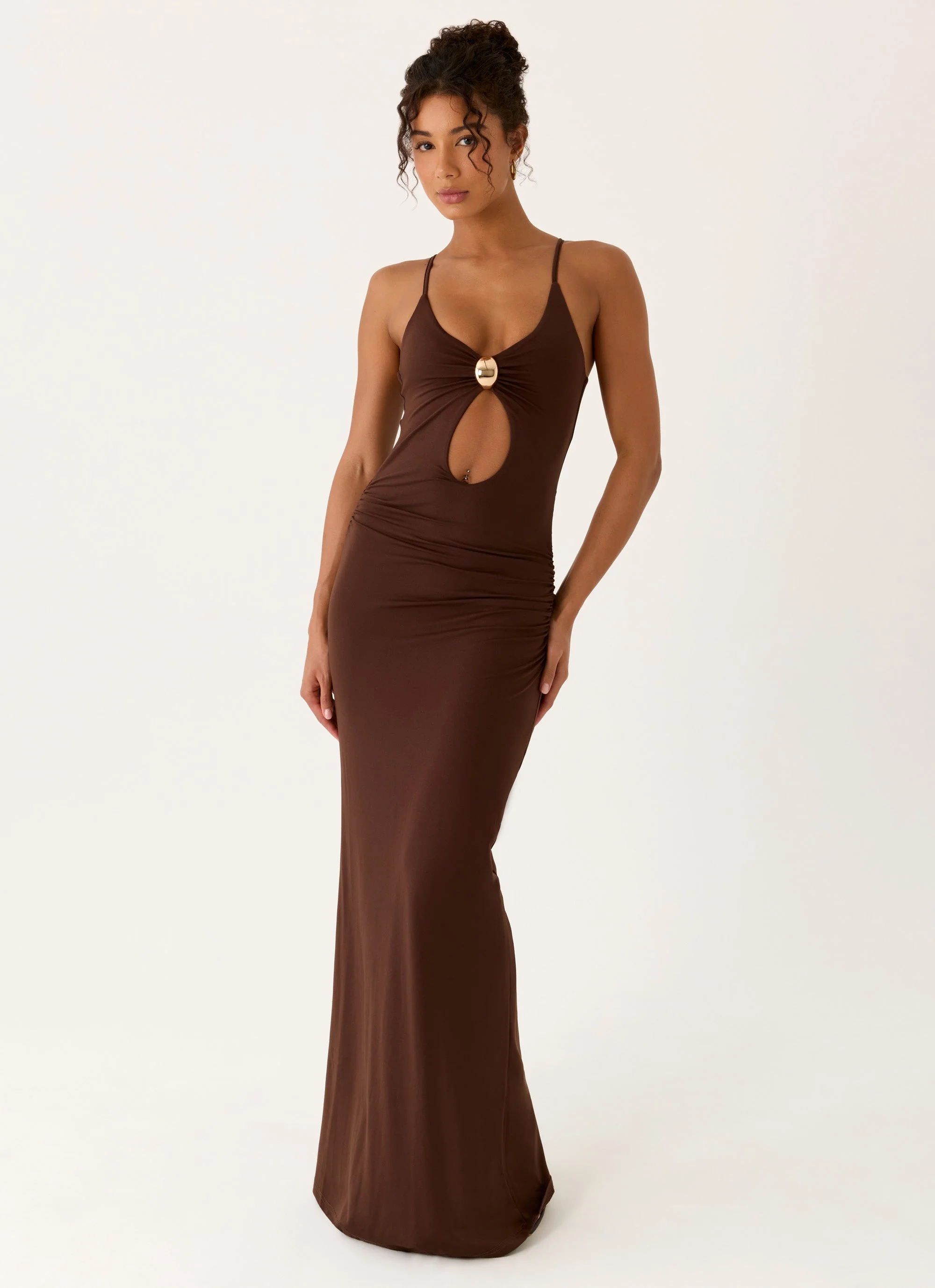 Inez Maxi Dress - Chocolate - Image 5