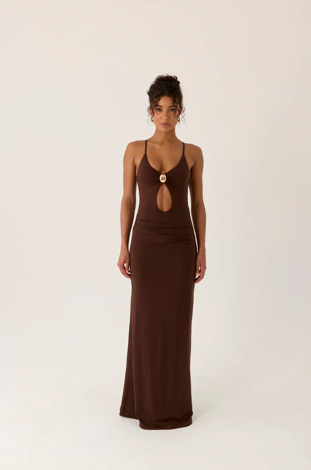 Inez Maxi Dress - Chocolate - Image 7