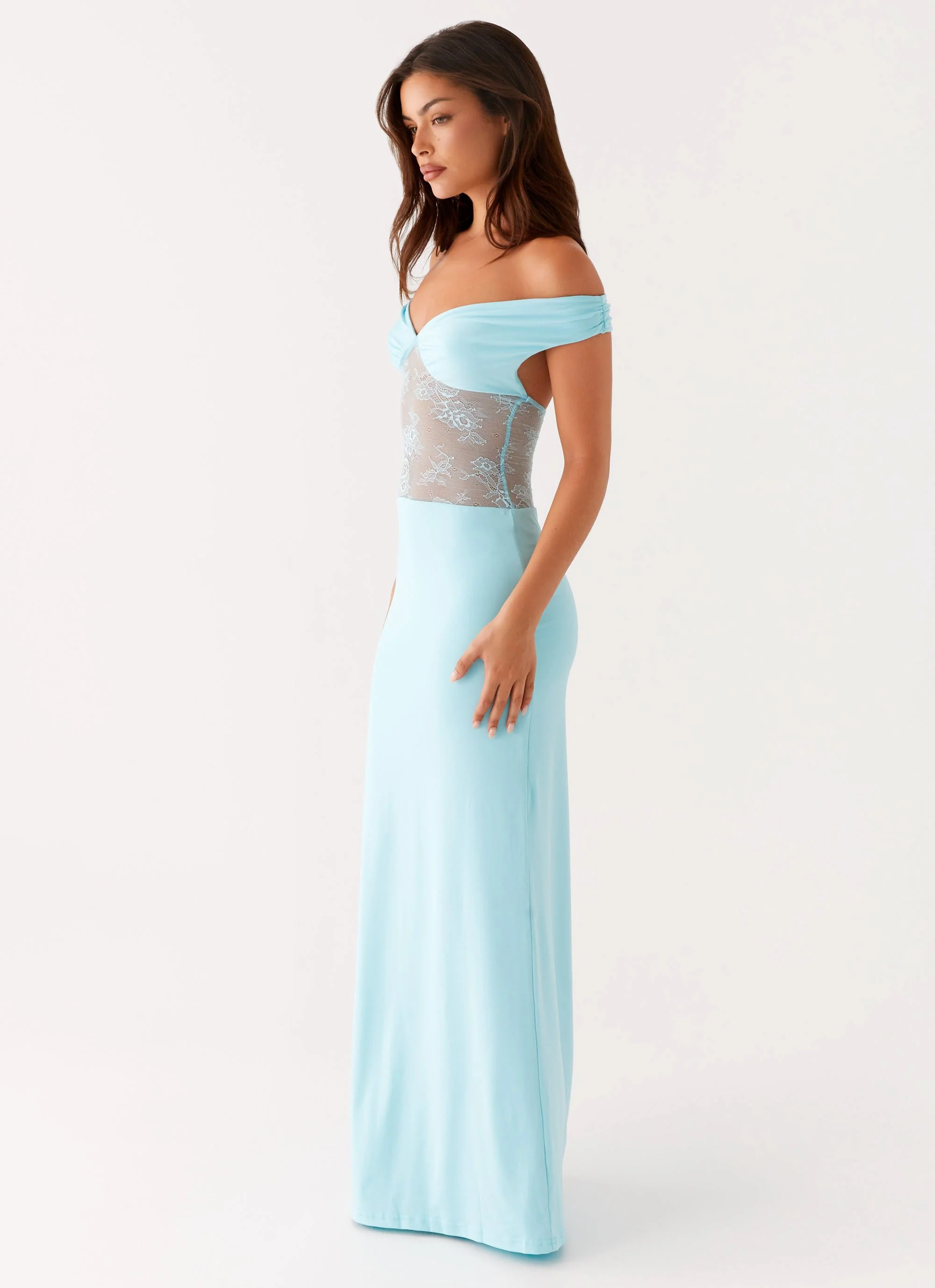 Infatuation Lace Maxi Dress - Turquoise - Image 2
