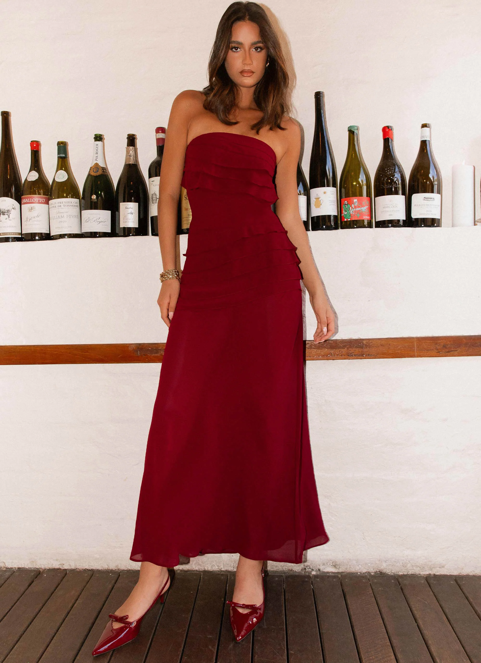 Into The Night Maxi Dress - Cherry Red - Image 8