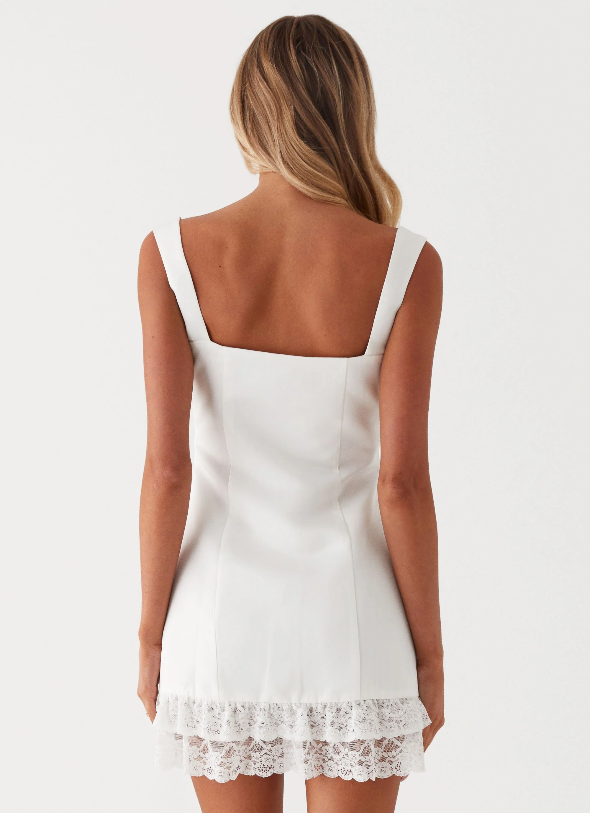 Isadora Lace Mini Dress - White - Image 4