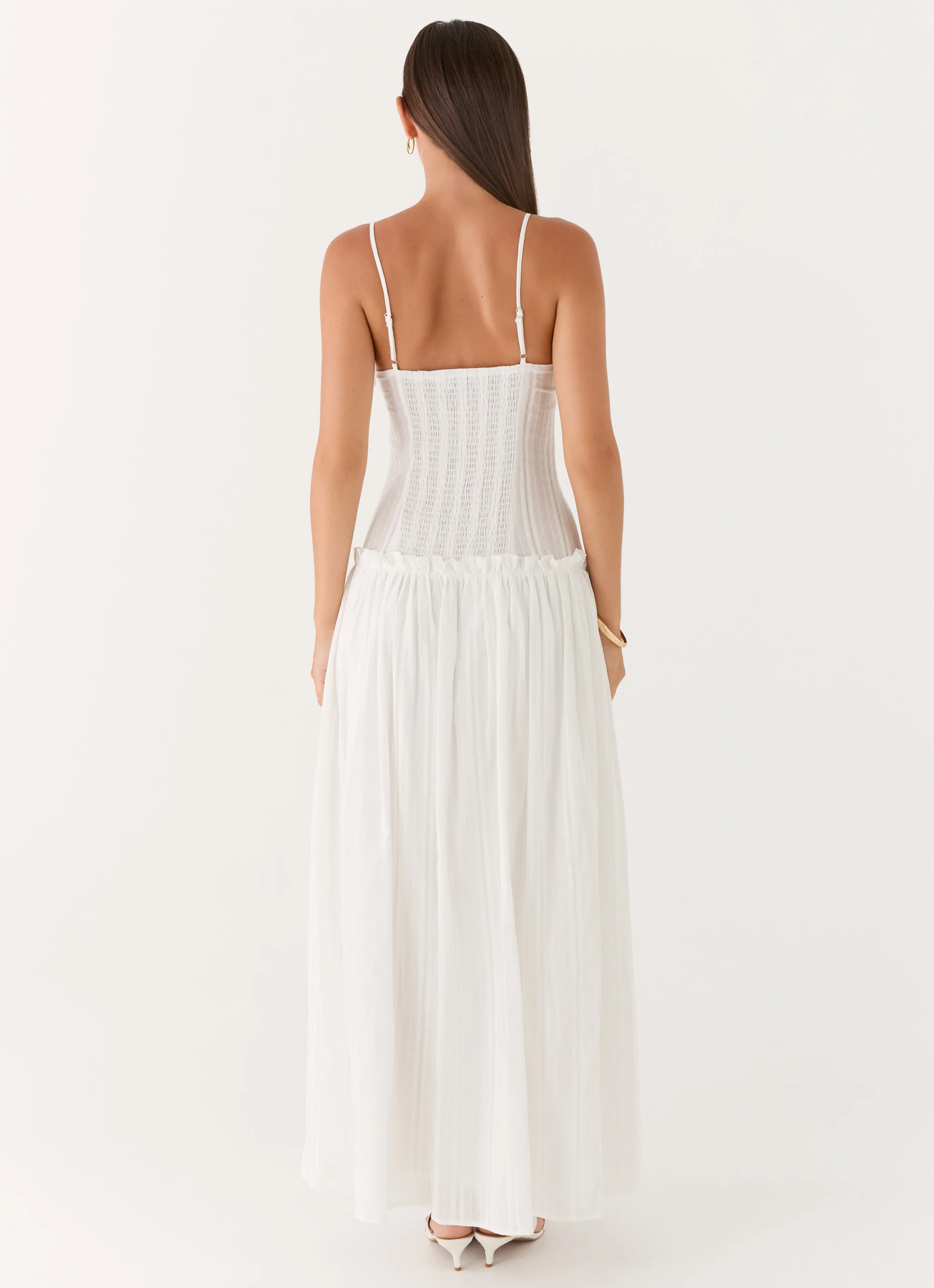 Jacinda Drop Waist Maxi Dress - Ivory - Image 2