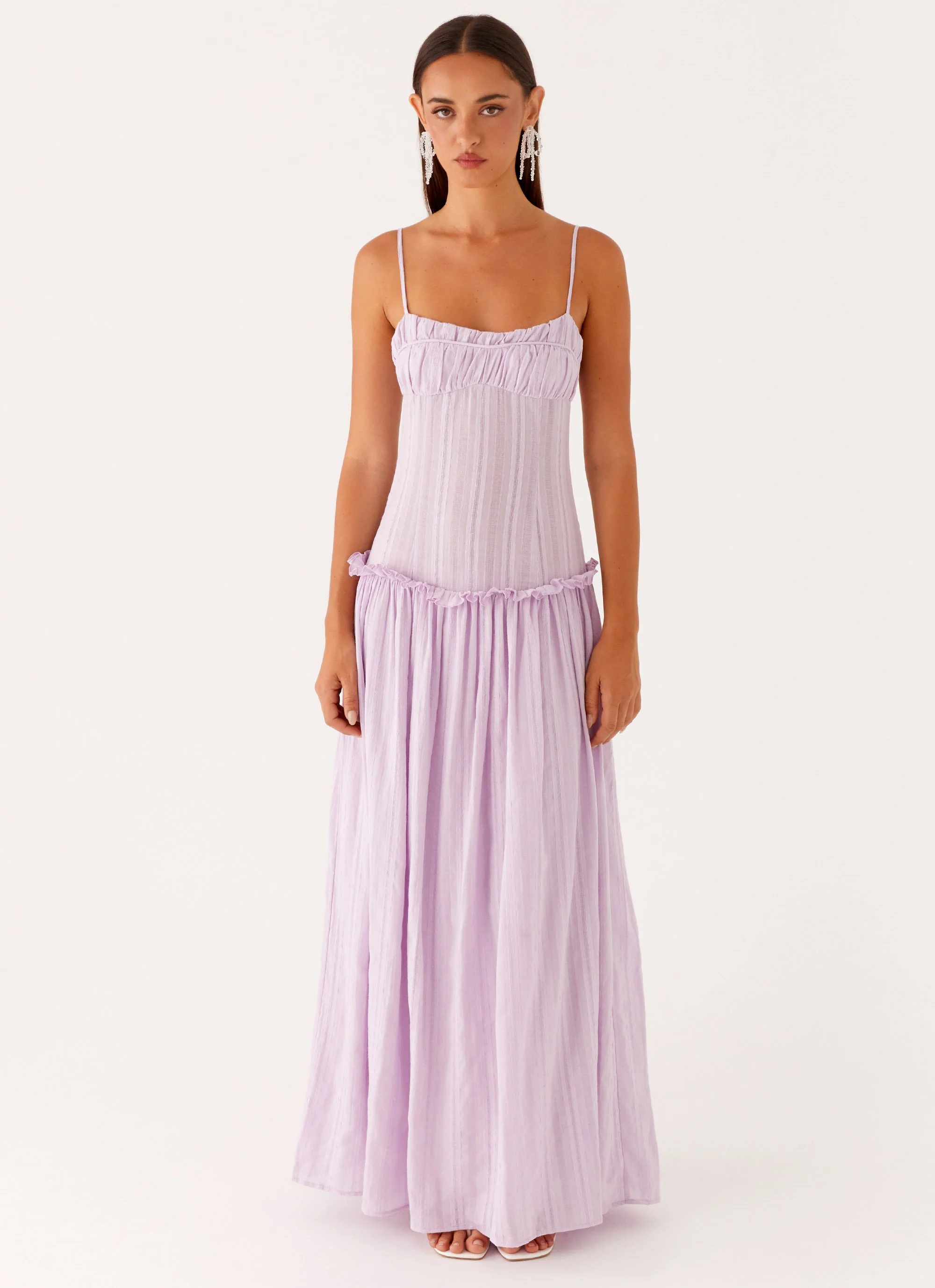 Jacinda Drop Waist Maxi Dress - Lavender - Image 2