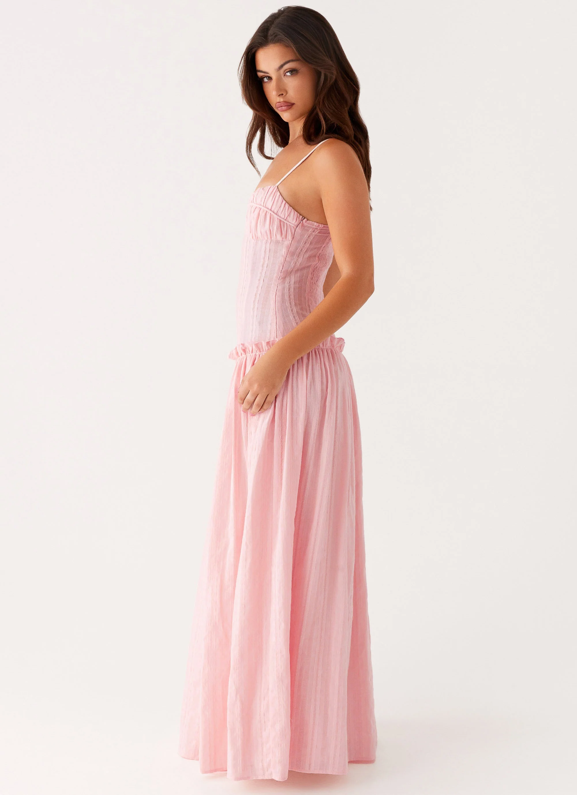Jacinda Drop Waist Maxi Dress - Pink - Image 2