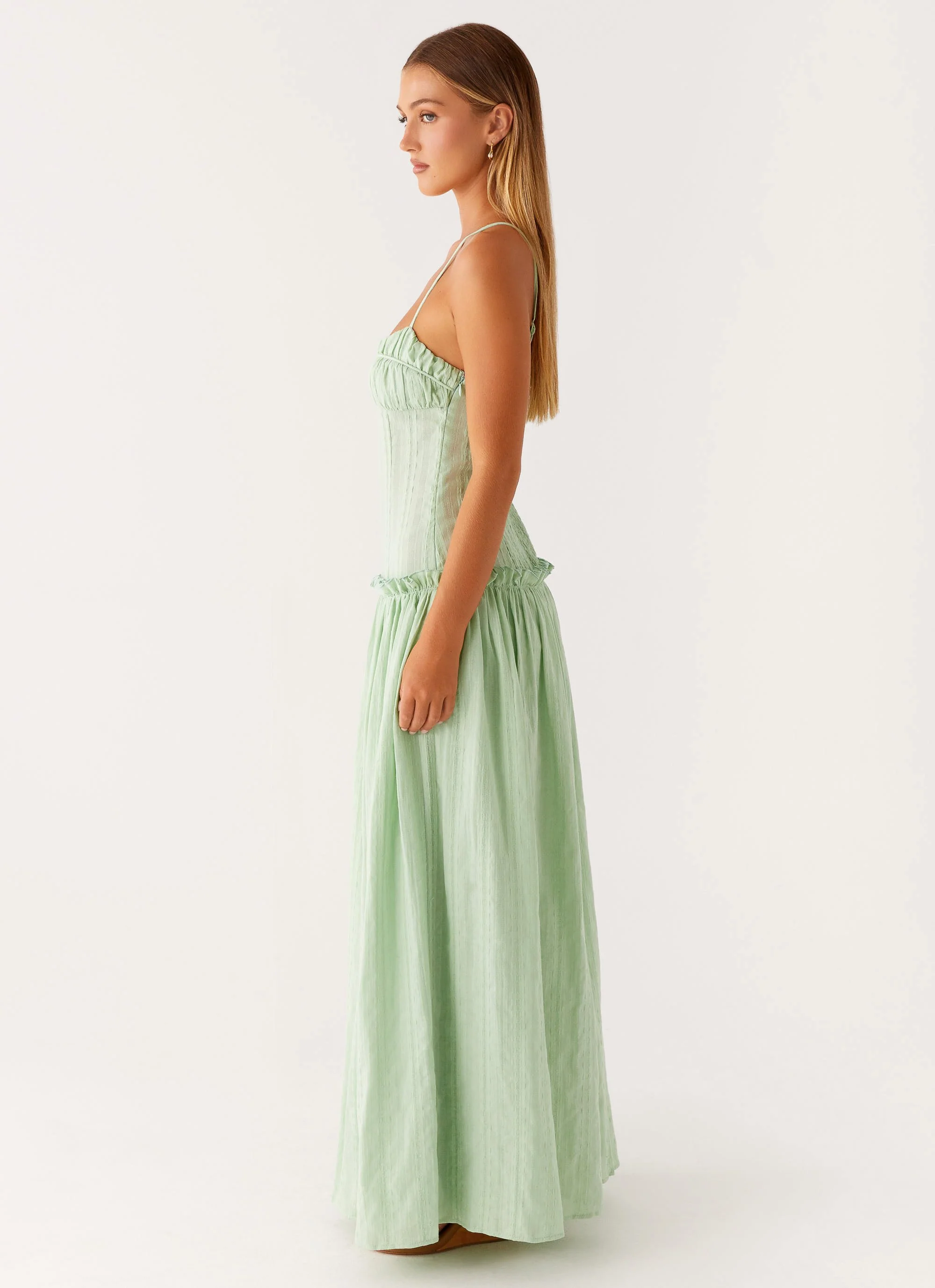 Jacinda Drop Waist Maxi Dress - Sage - Image 3