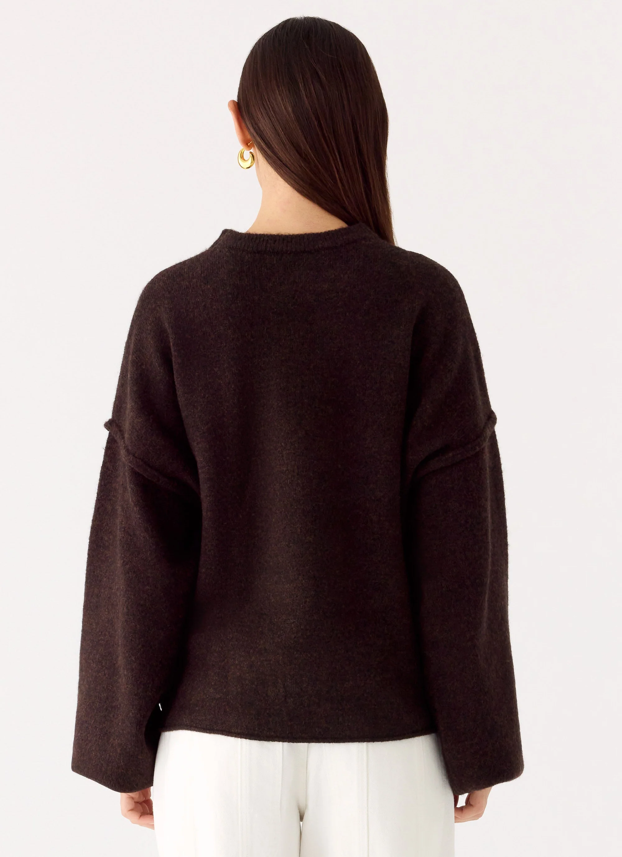 Jack Oversized Knit Sweater - Chocolate - Image 3