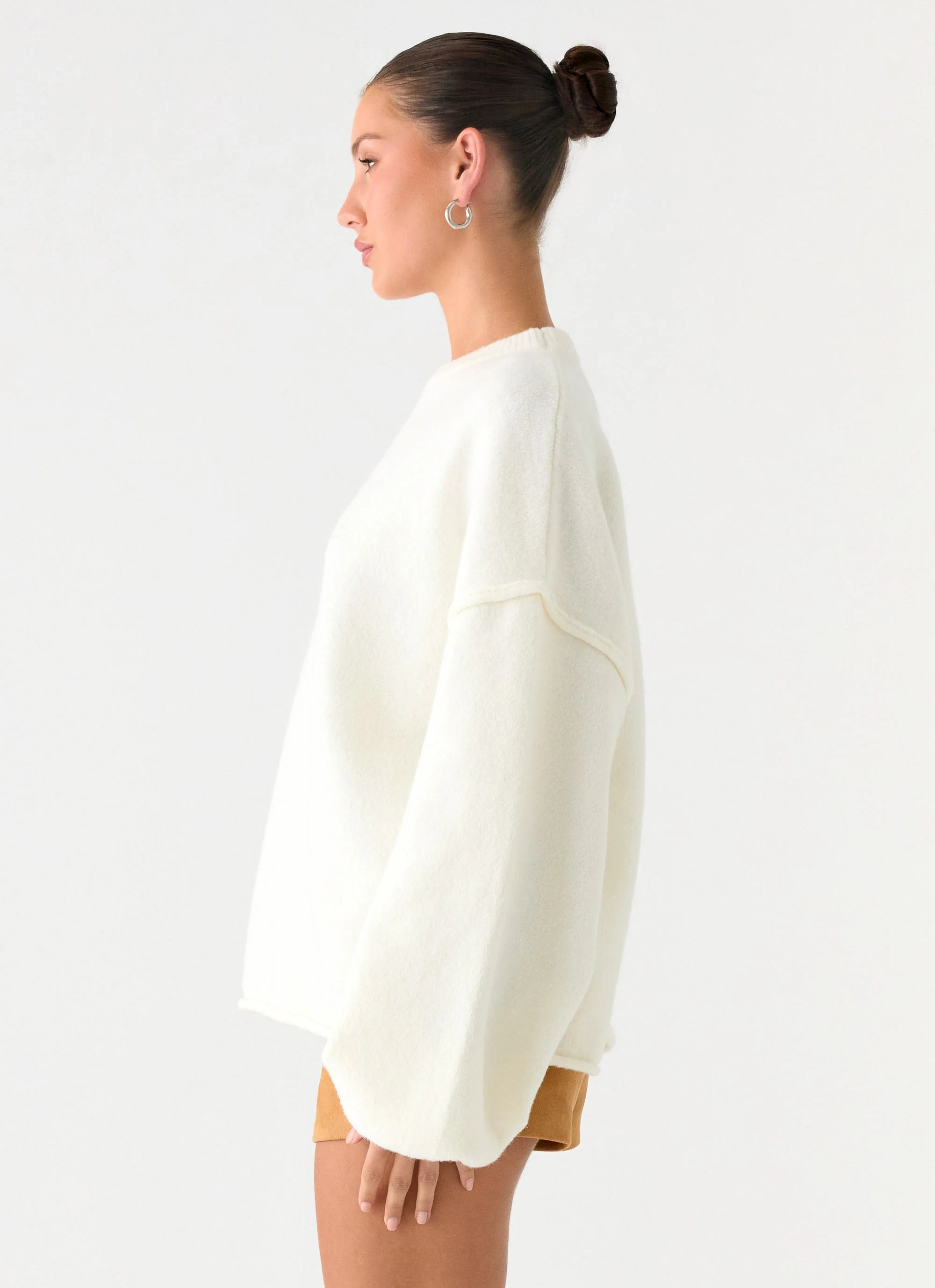 Jack Oversized Knit Sweater - Cream - Image 2