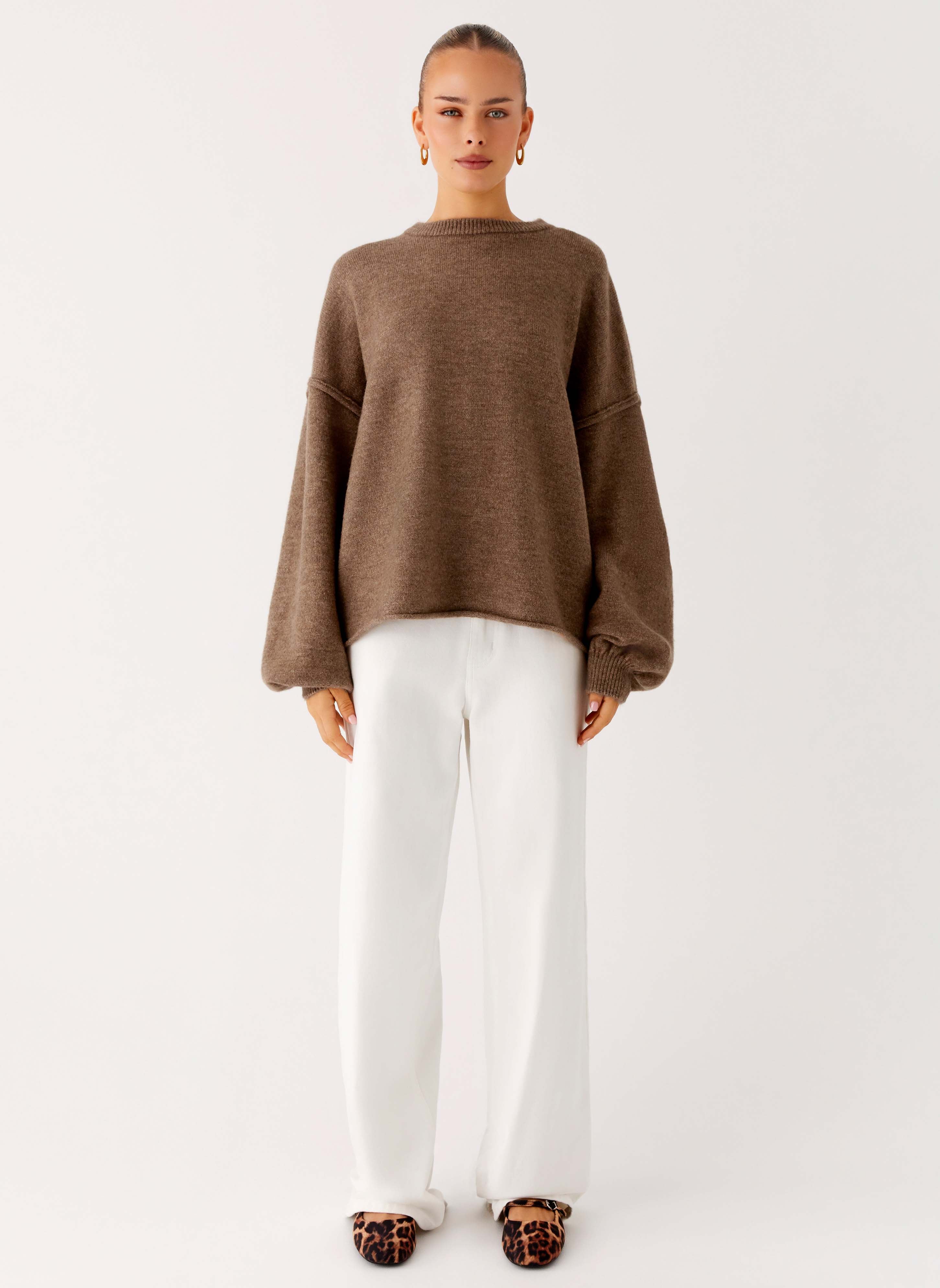 Jack Oversized Knit Sweater - Tan Marle - Image 2