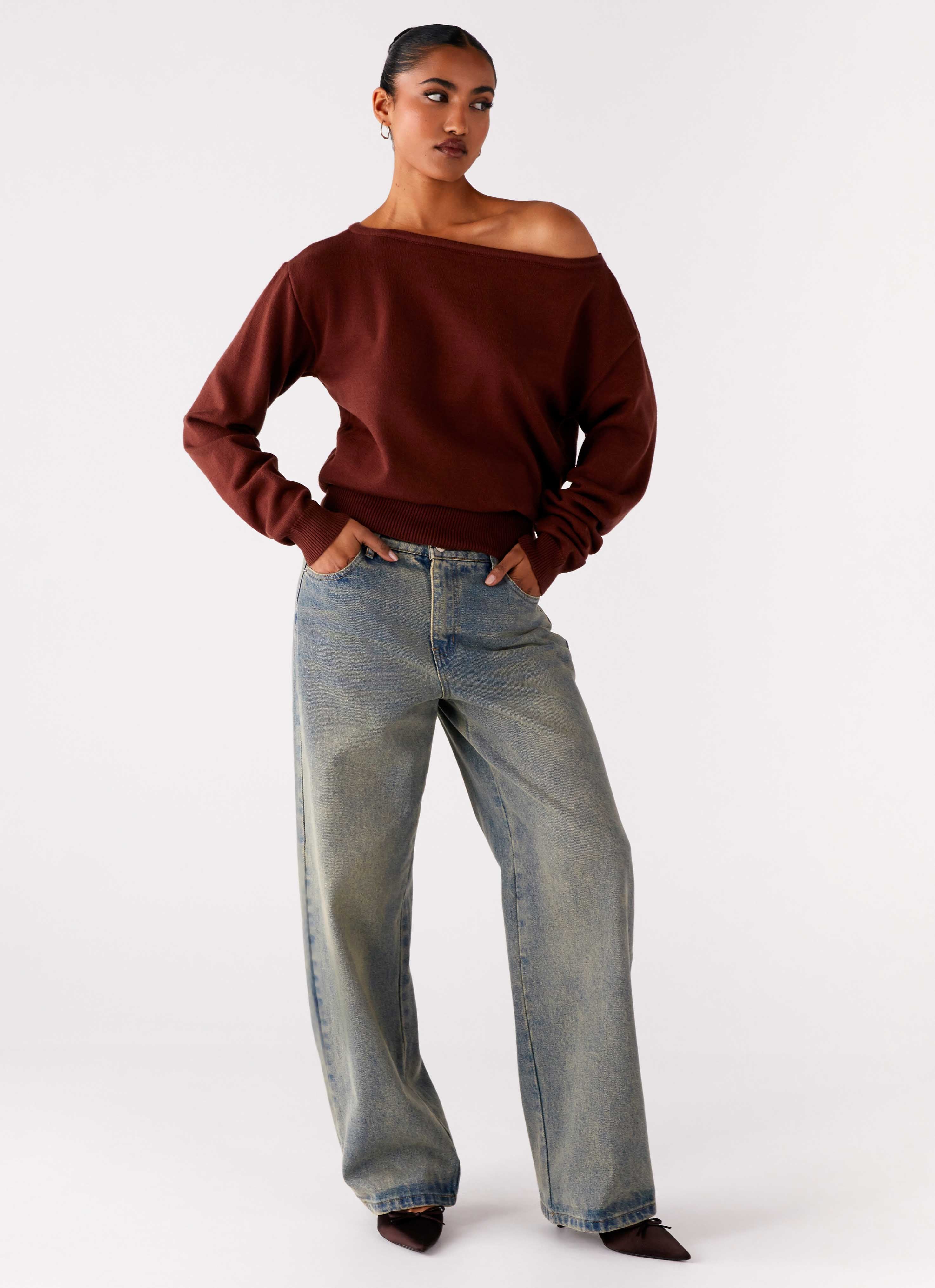 Jaelin Asymmetric Top - Chocolate - Image 4