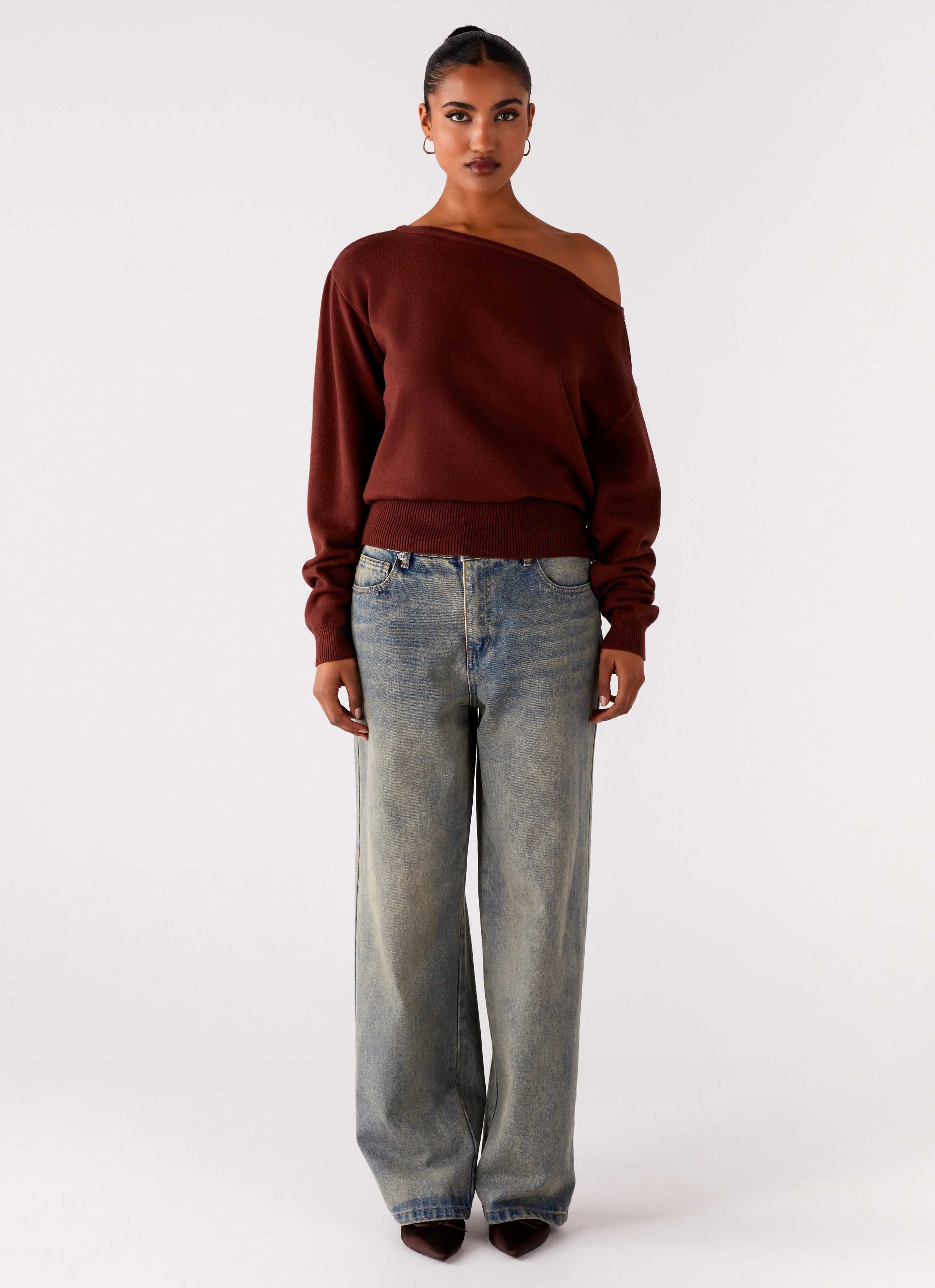 Jaelin Asymmetric Top - Chocolate - Image 6